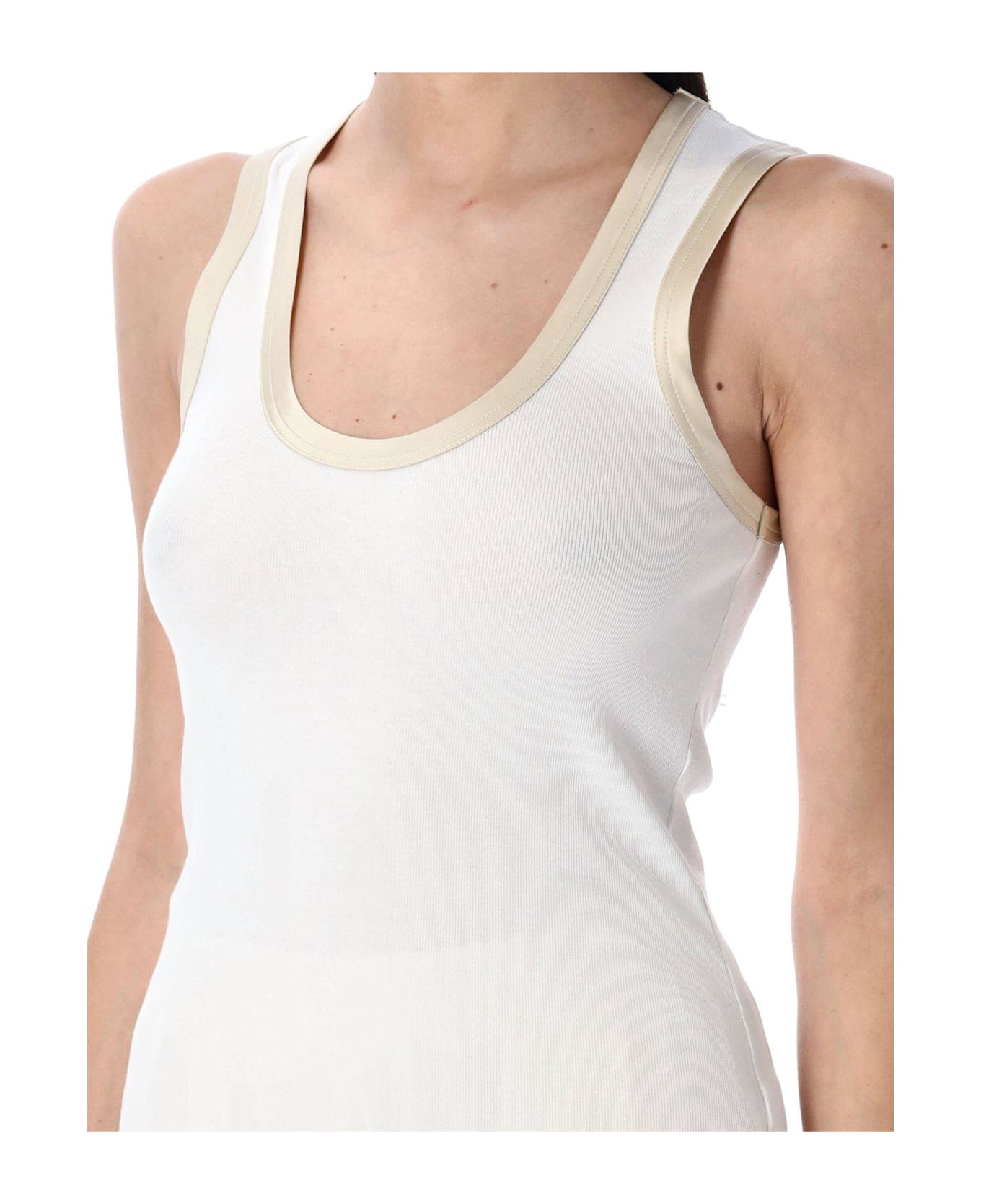 Fabiana Filippi Contrasted-border Scoop-neck Tank Top - White