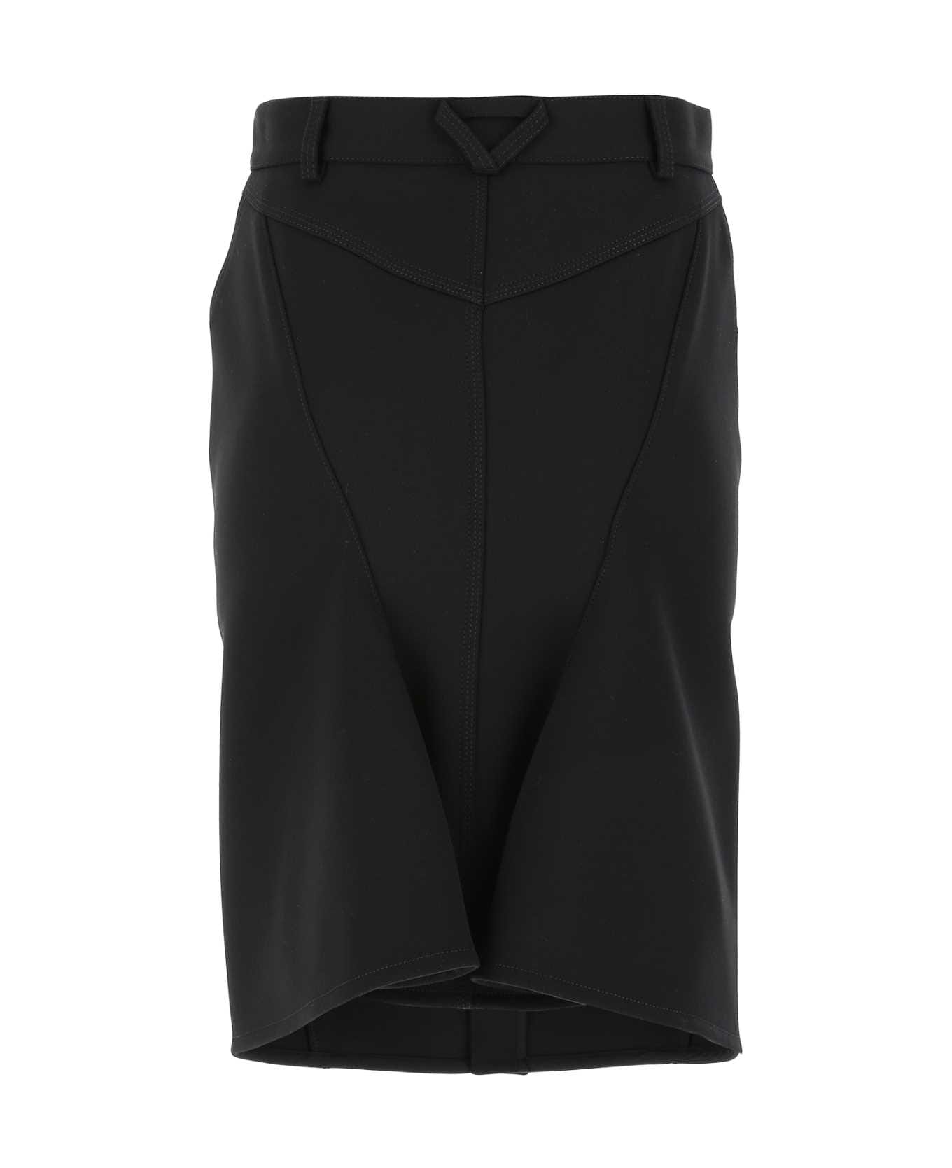 Bottega Veneta Black Stretch Wool Blend Skirt - 1000