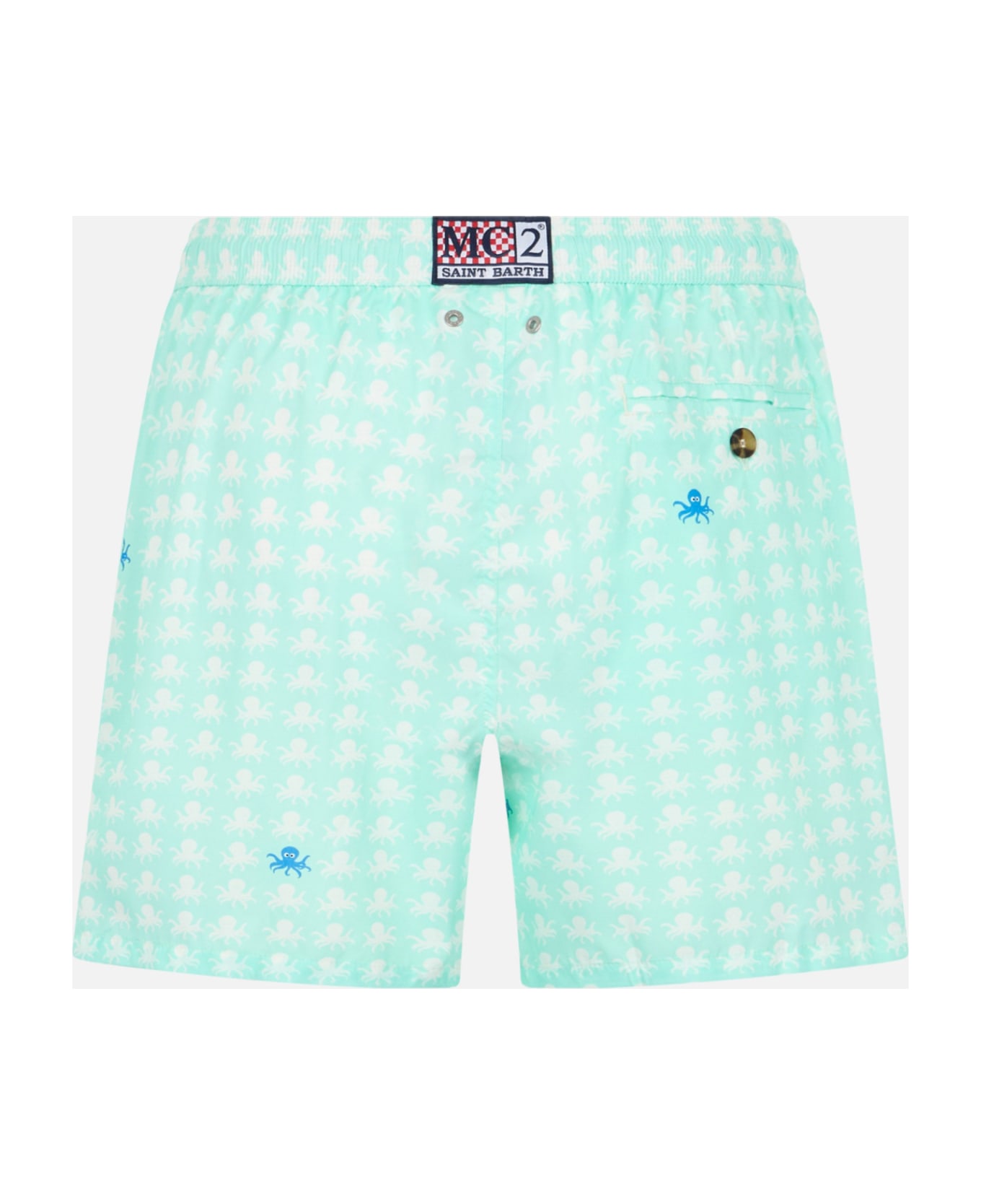 MC2 Saint Barth Man Comfort Light Swim Shorts With Octopus Print - GREEN