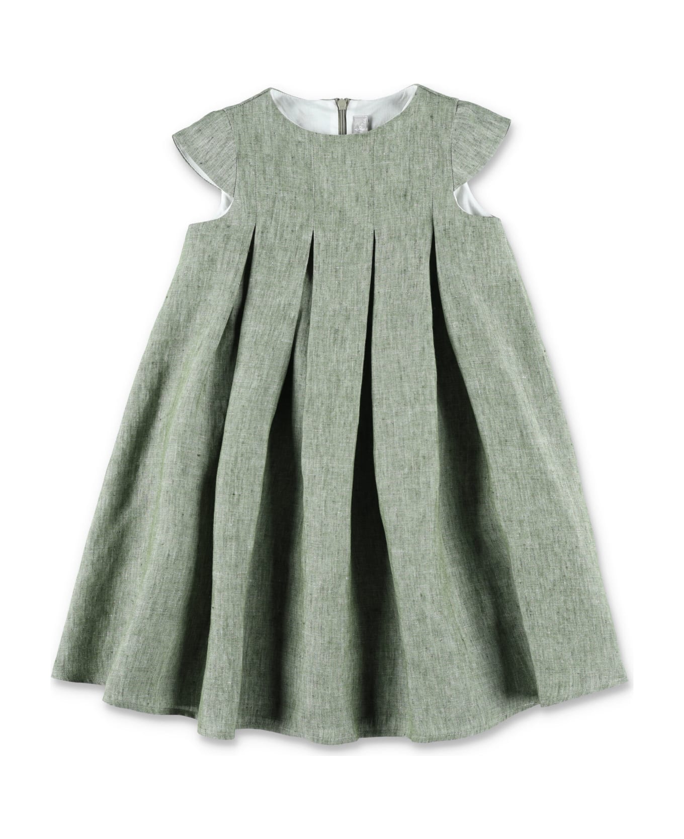 Il Gufo Pleated Dress - GREEN