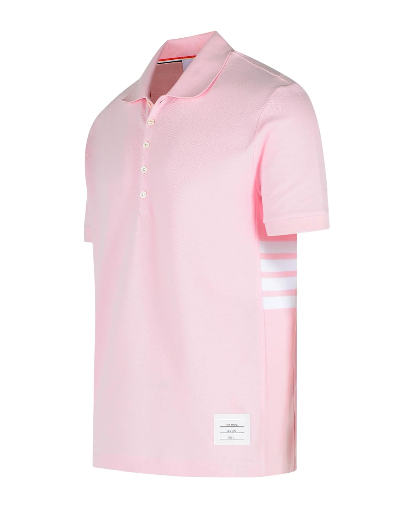 Thom Browne Pink Cotton Polo Shirt - Lt Pink