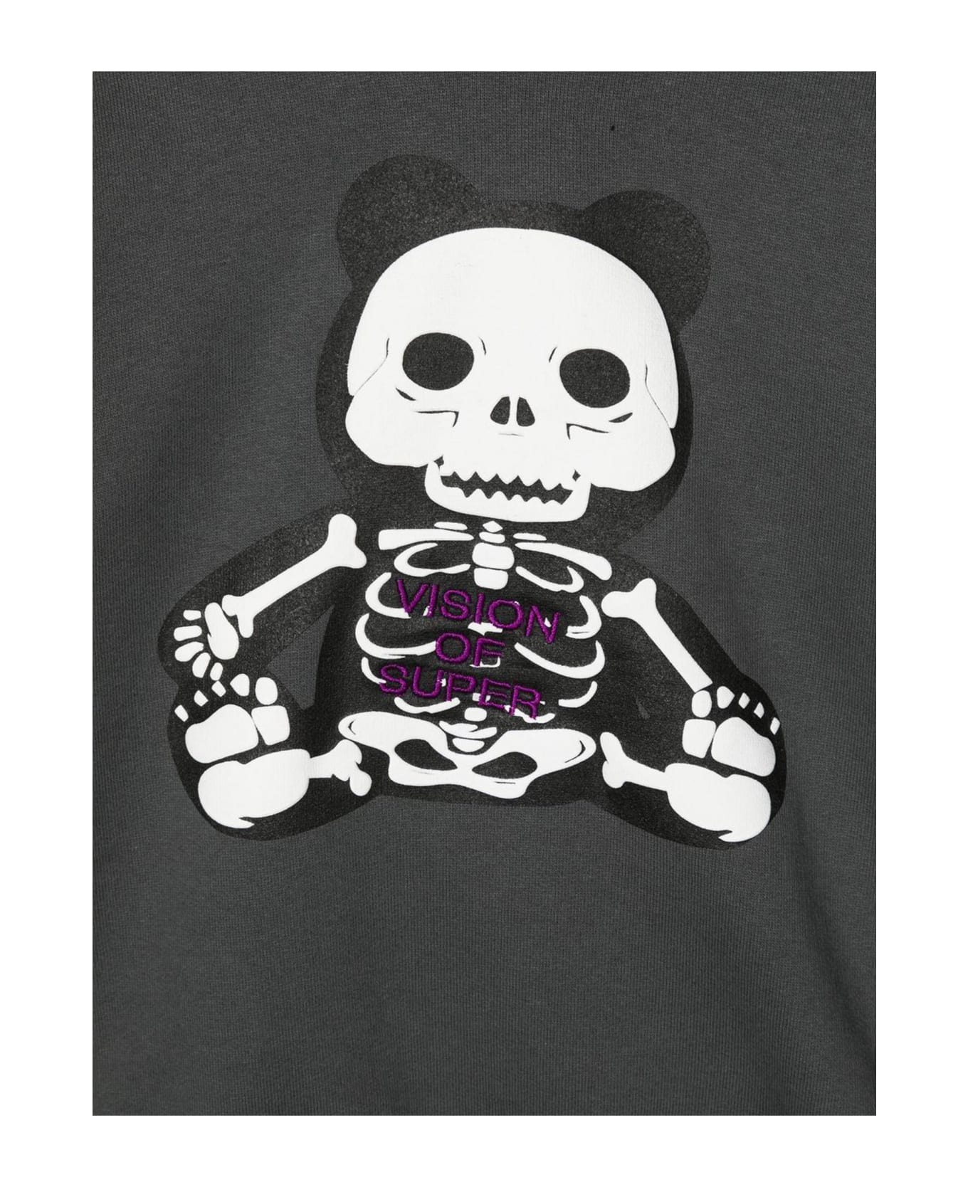 Vision of Super Pandy Skeleton Print Hoodie - ANTRACITE