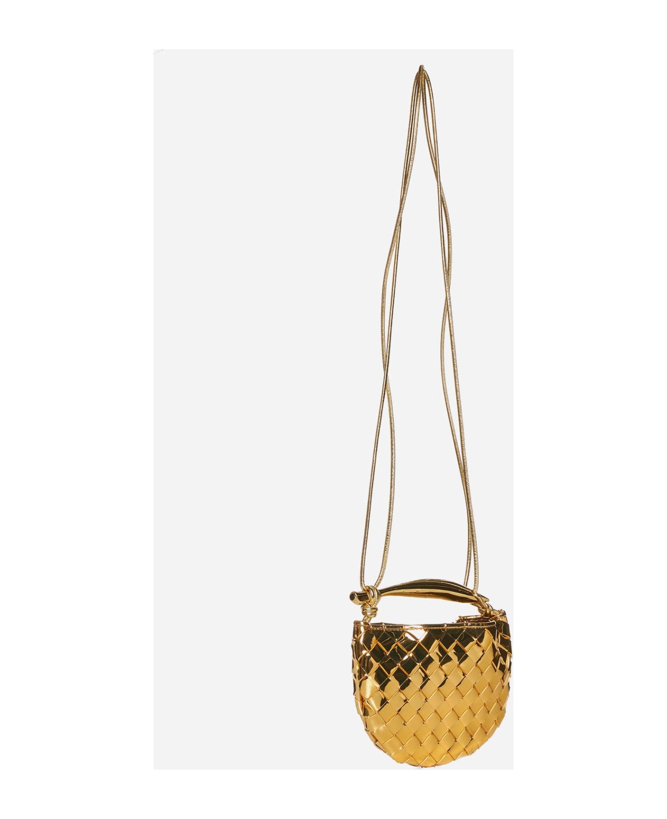 Bottega Veneta Sardine Mini Intrecciato Leather Bag - Gold