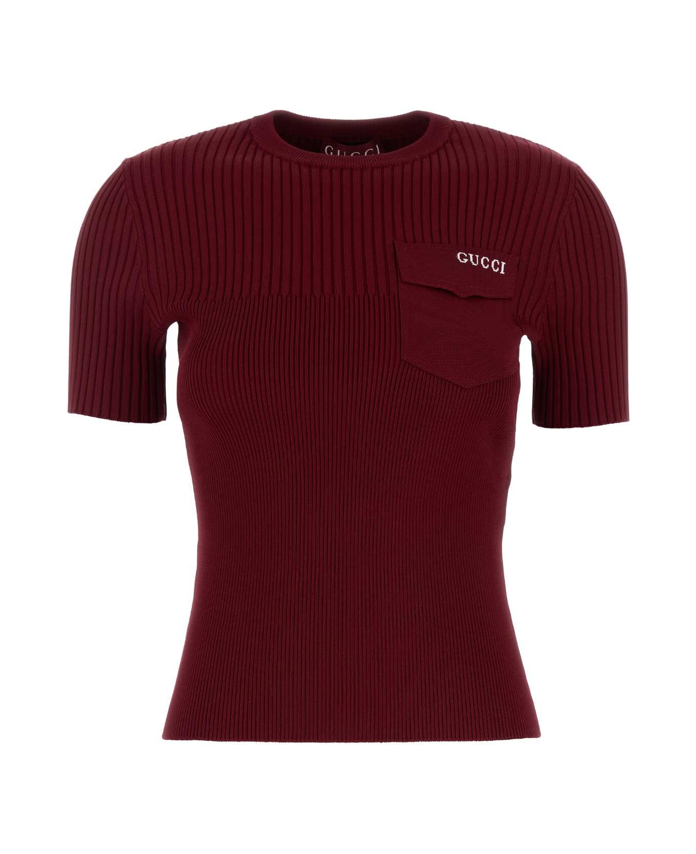 Gucci Tiziano Red Stretch Viscose Blend Sweater - ROSSOANCORAWHITEM