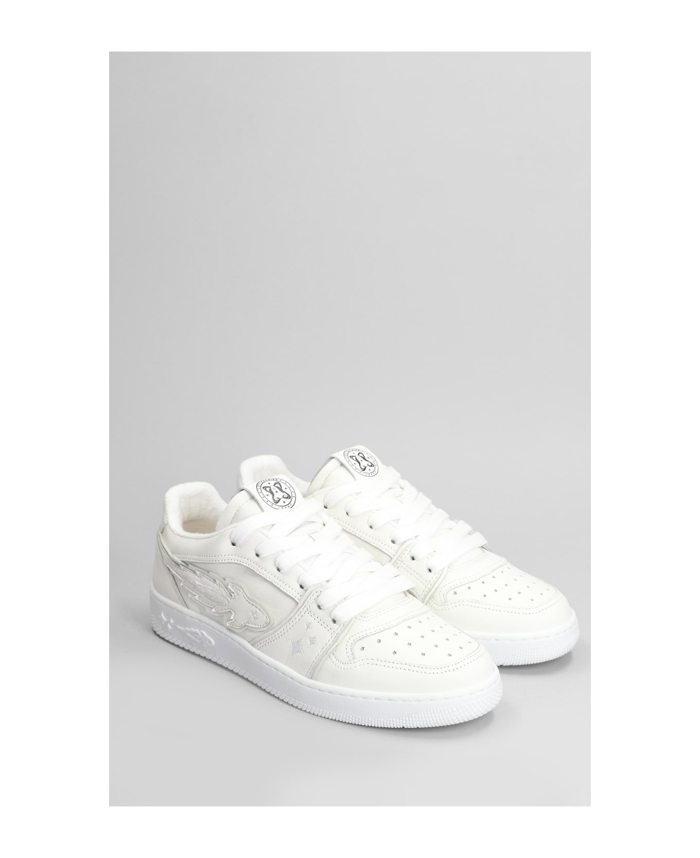 Enterprise Japan Egg Rocket Sneakers In White Leather