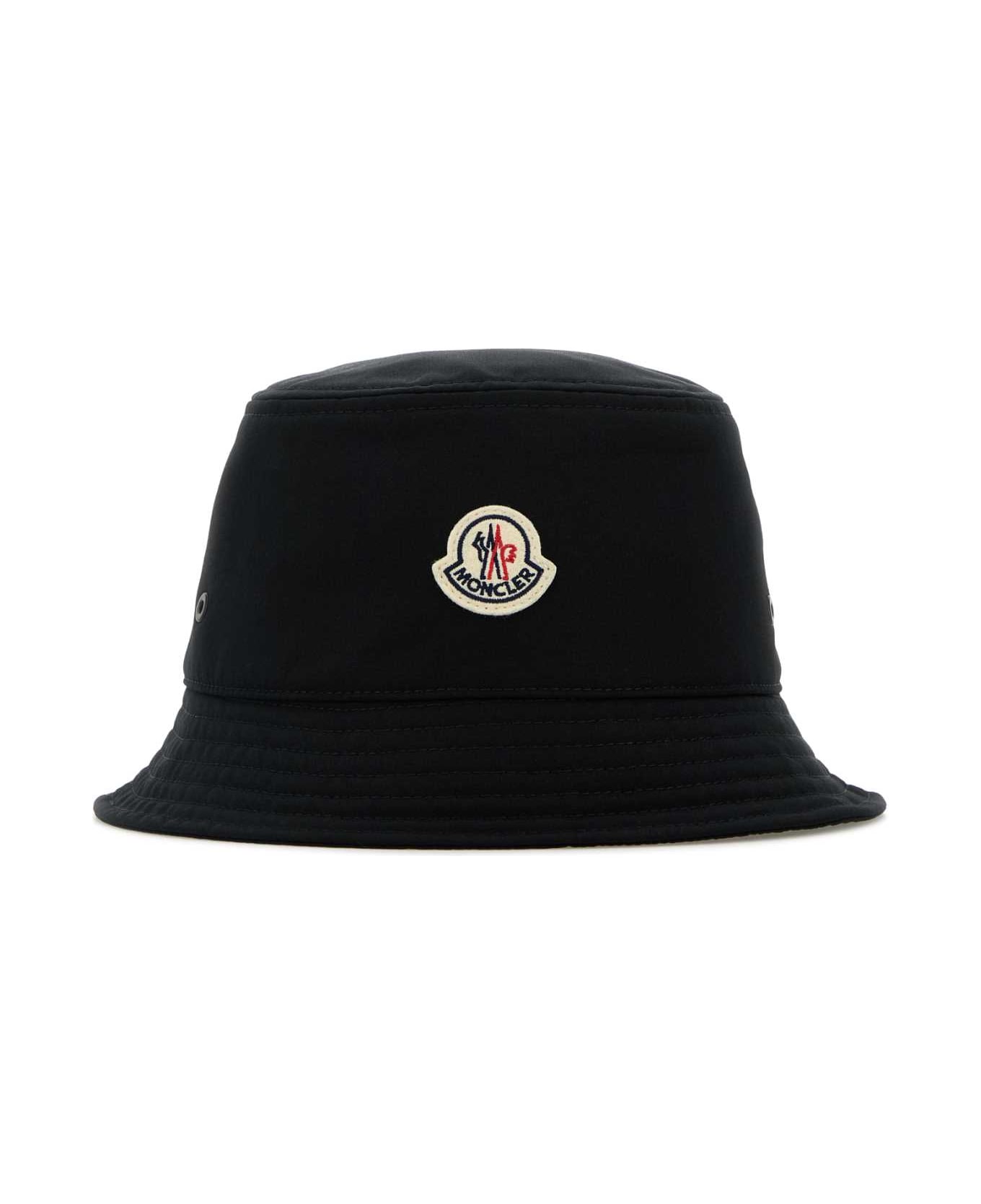 Moncler Black Canvas Bucket Hat - 999