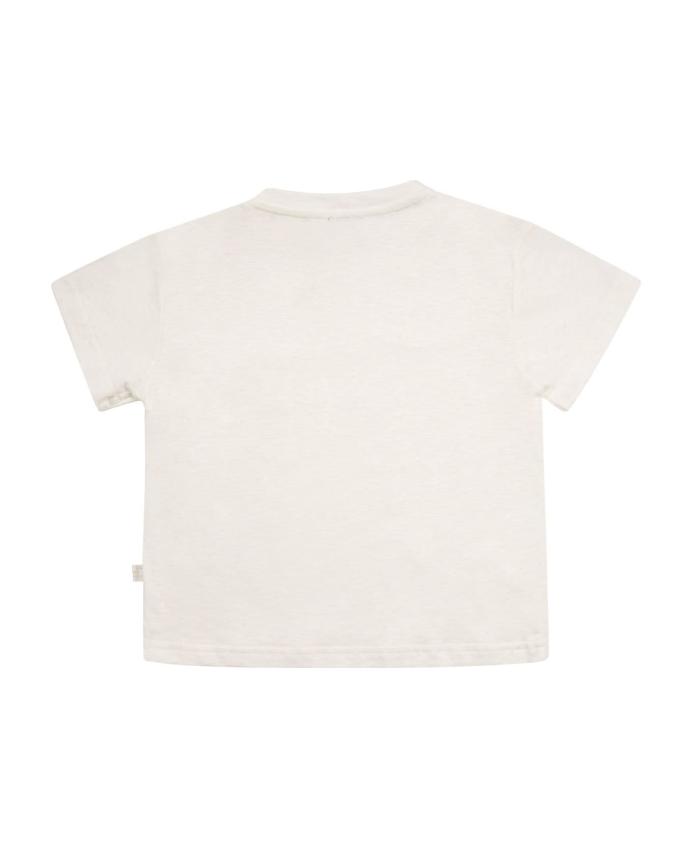 Il Gufo White Cotton And Linen T-shirt - Milk