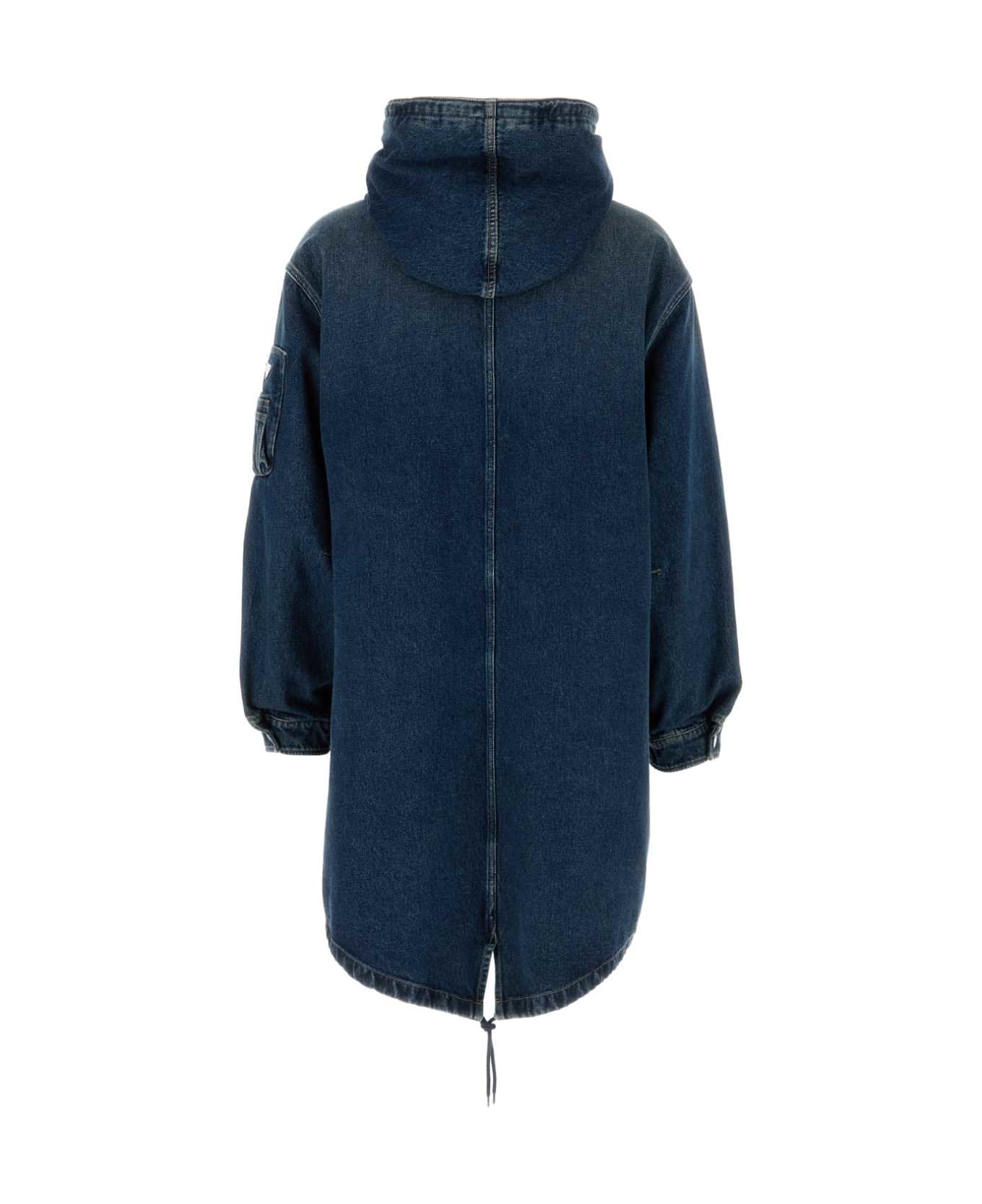 Prada Denim Padded Coat - BLEU