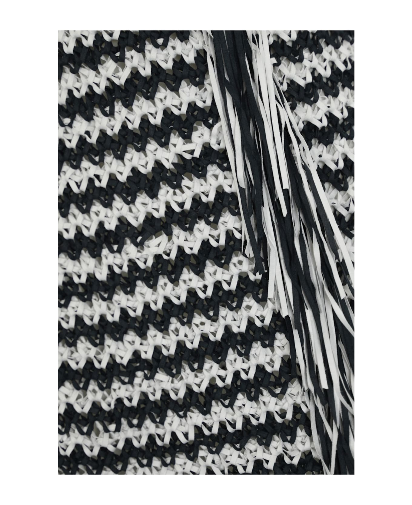 Liviana Conti Crochet Skirt With Fringes - Bianco/nero