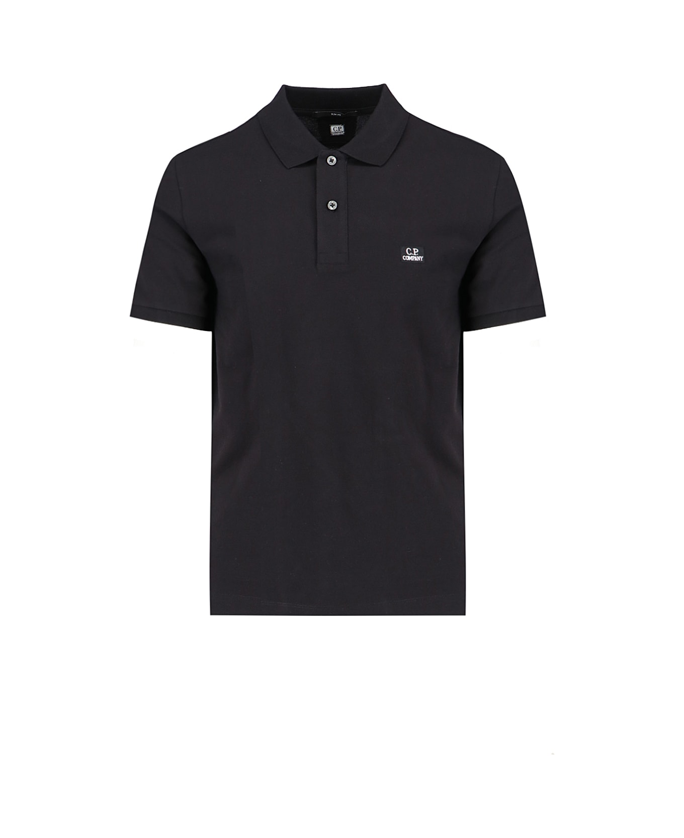 C.P. Company "stretch Piquet" Slim Polo Shirt - Black  