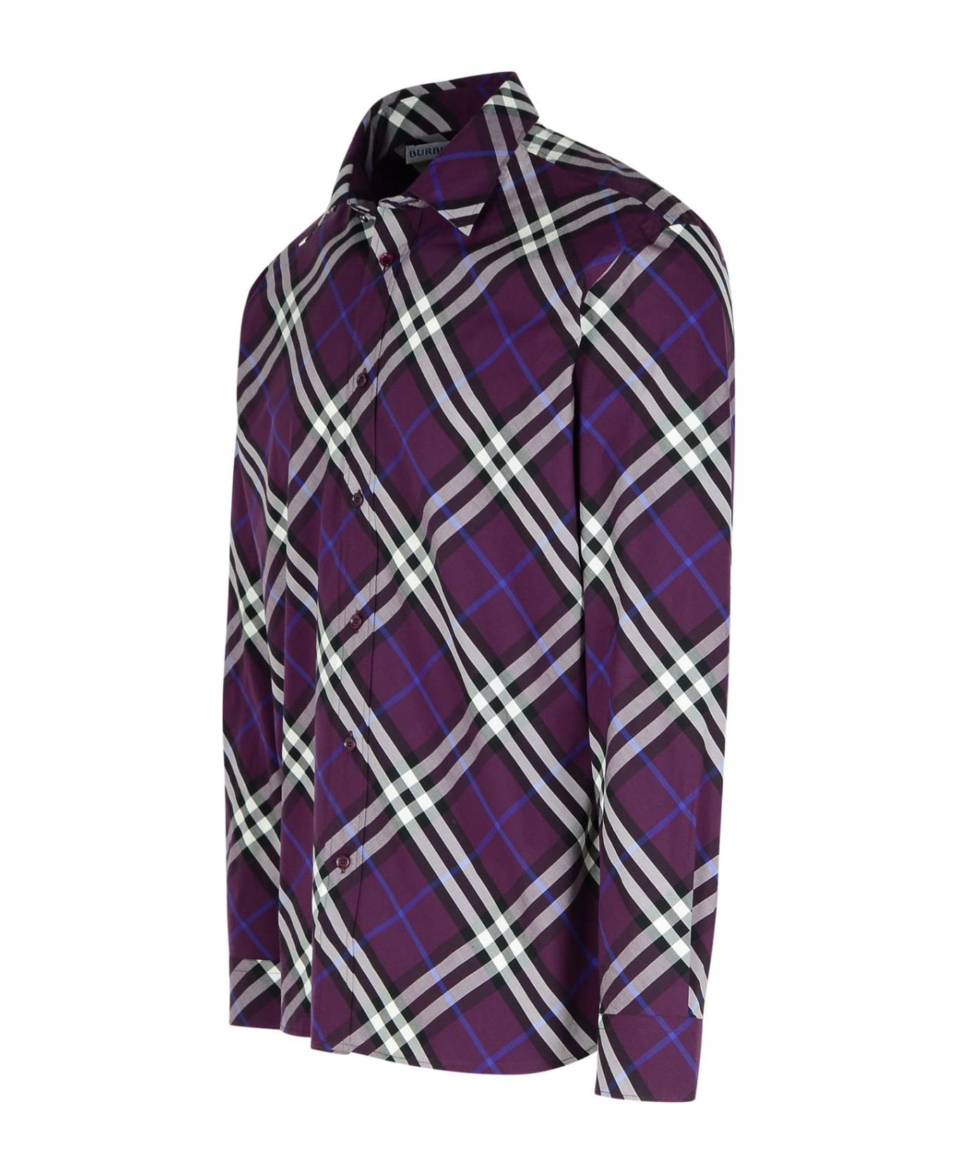 Burberry 'check' Purple Cotton Shirt - Pansy ip check