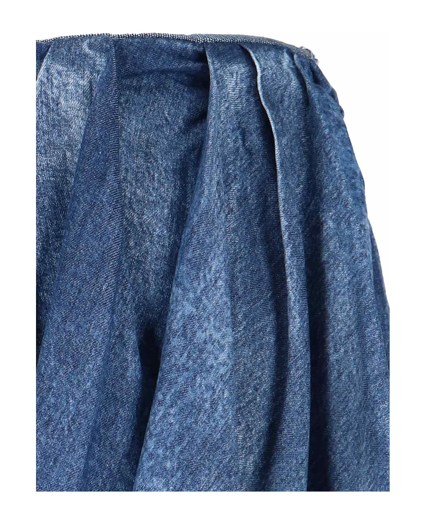 Diesel Draped Denim Mini Skirt - Blue