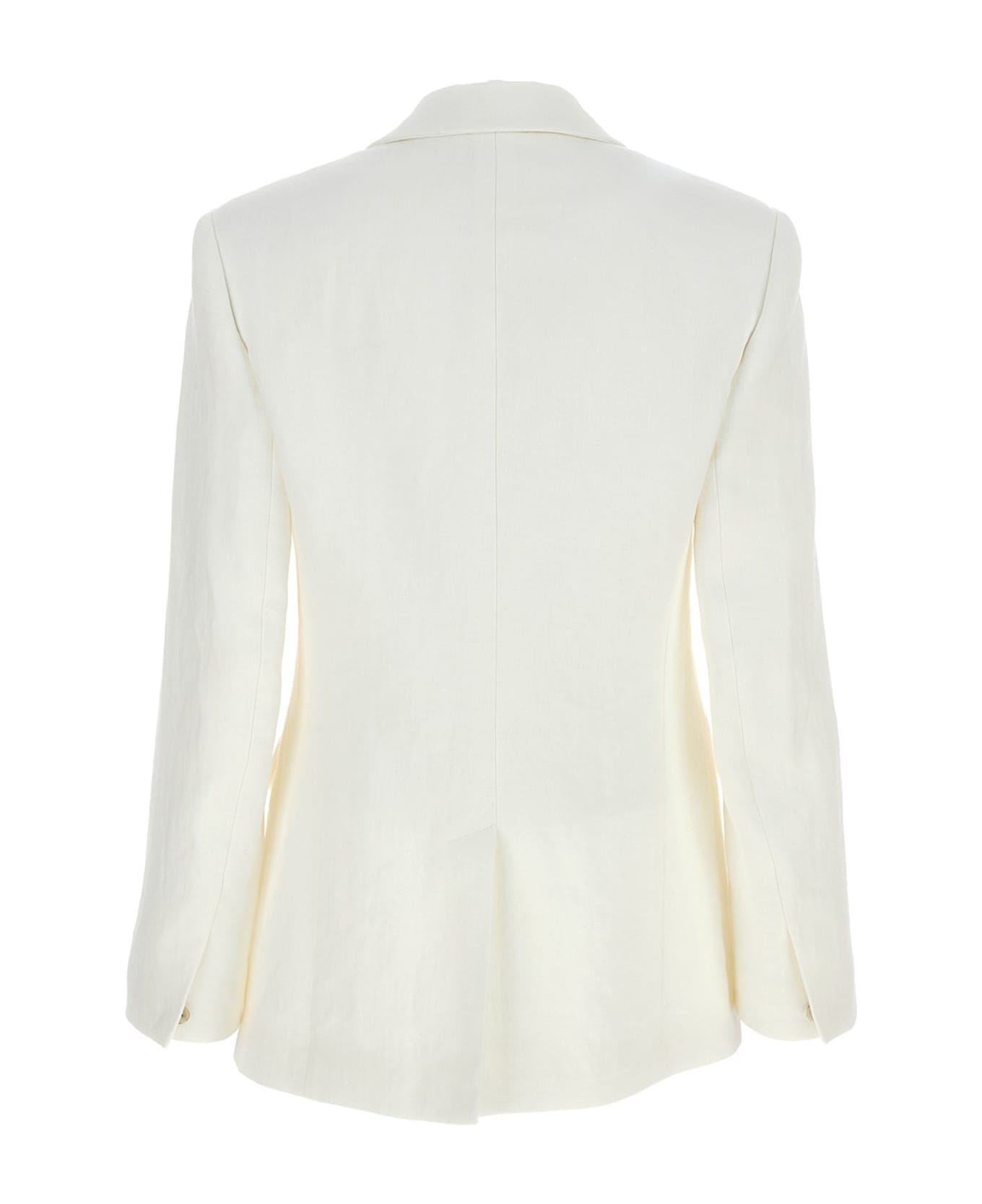 Chloé Single Breast Linen Blazer Jacket - White