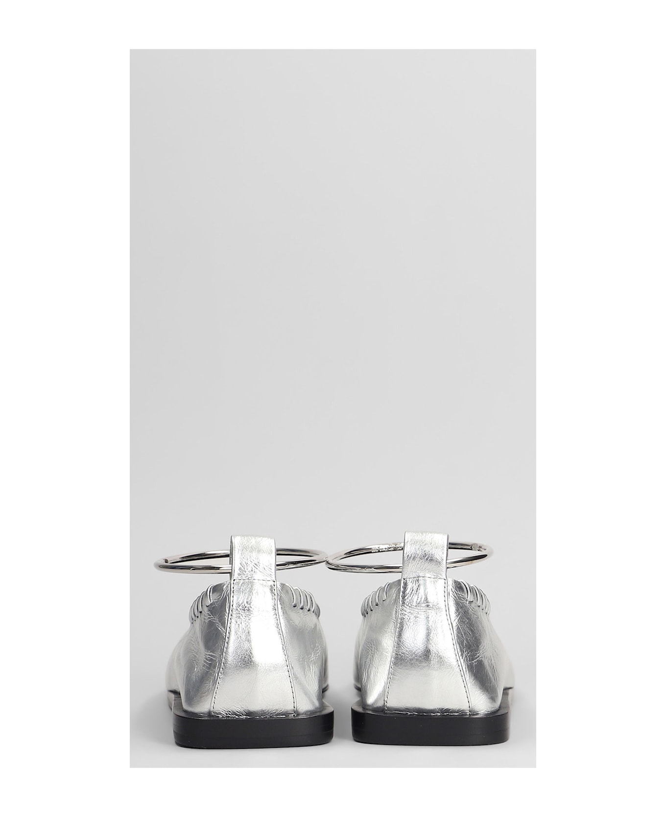 Jil Sander Ballet Flats In Silver Leather - silver