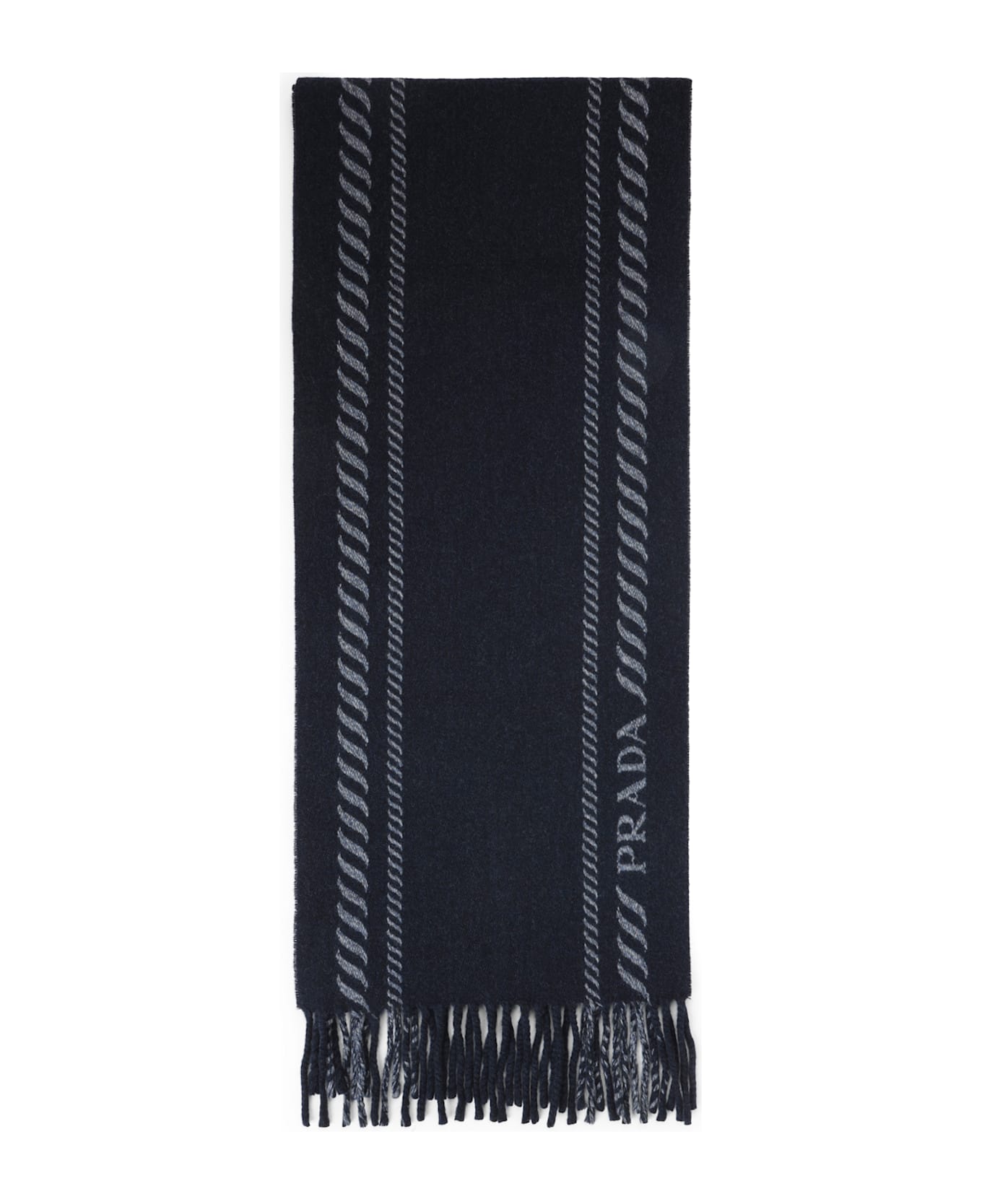 Prada Virgin Wool And Cashmere Scarf - Bleu