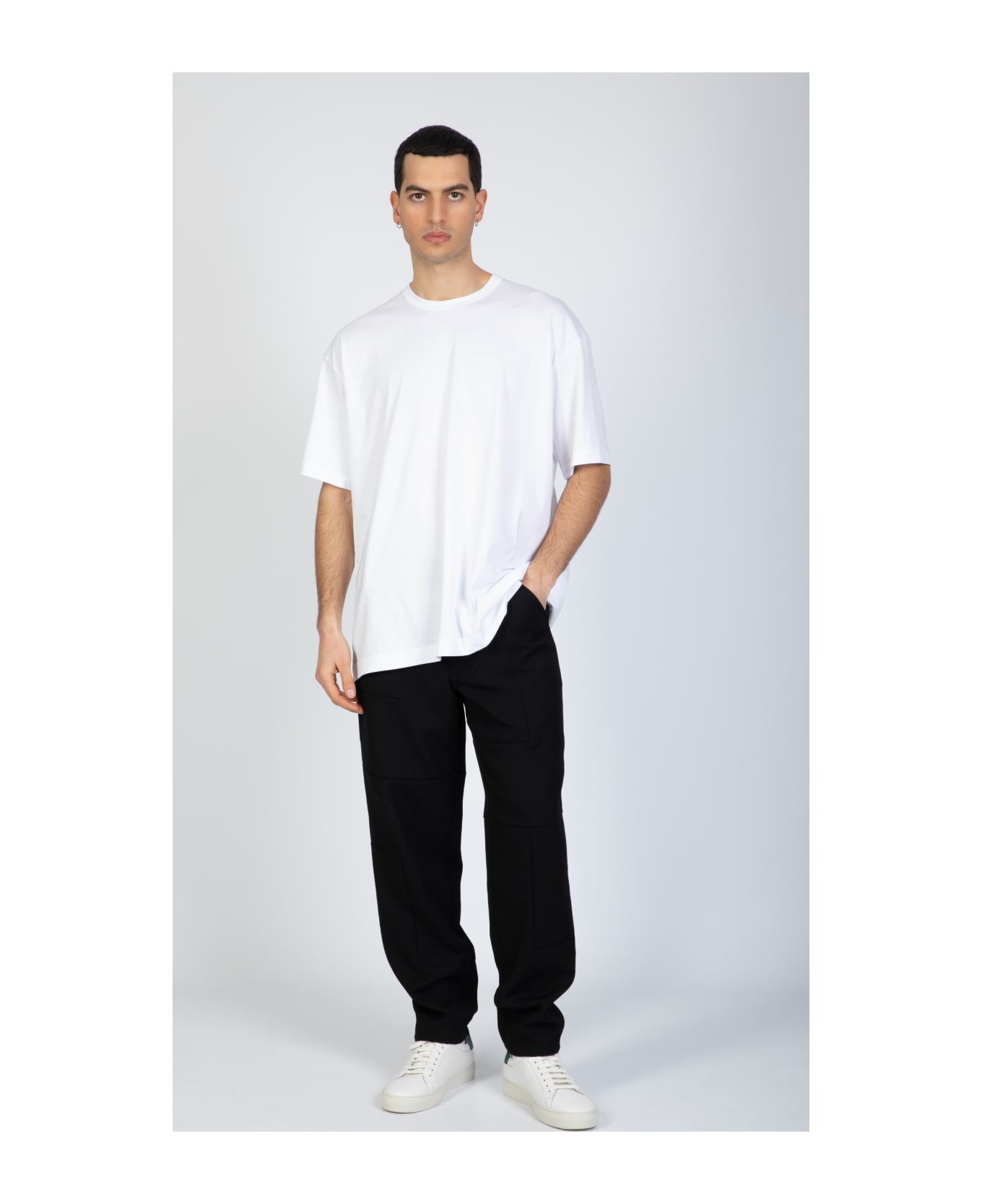 Comme des Garçons Shirt Mens T-shirt Knit White cotton oversize t-shirt with logo - Bianco シャツ