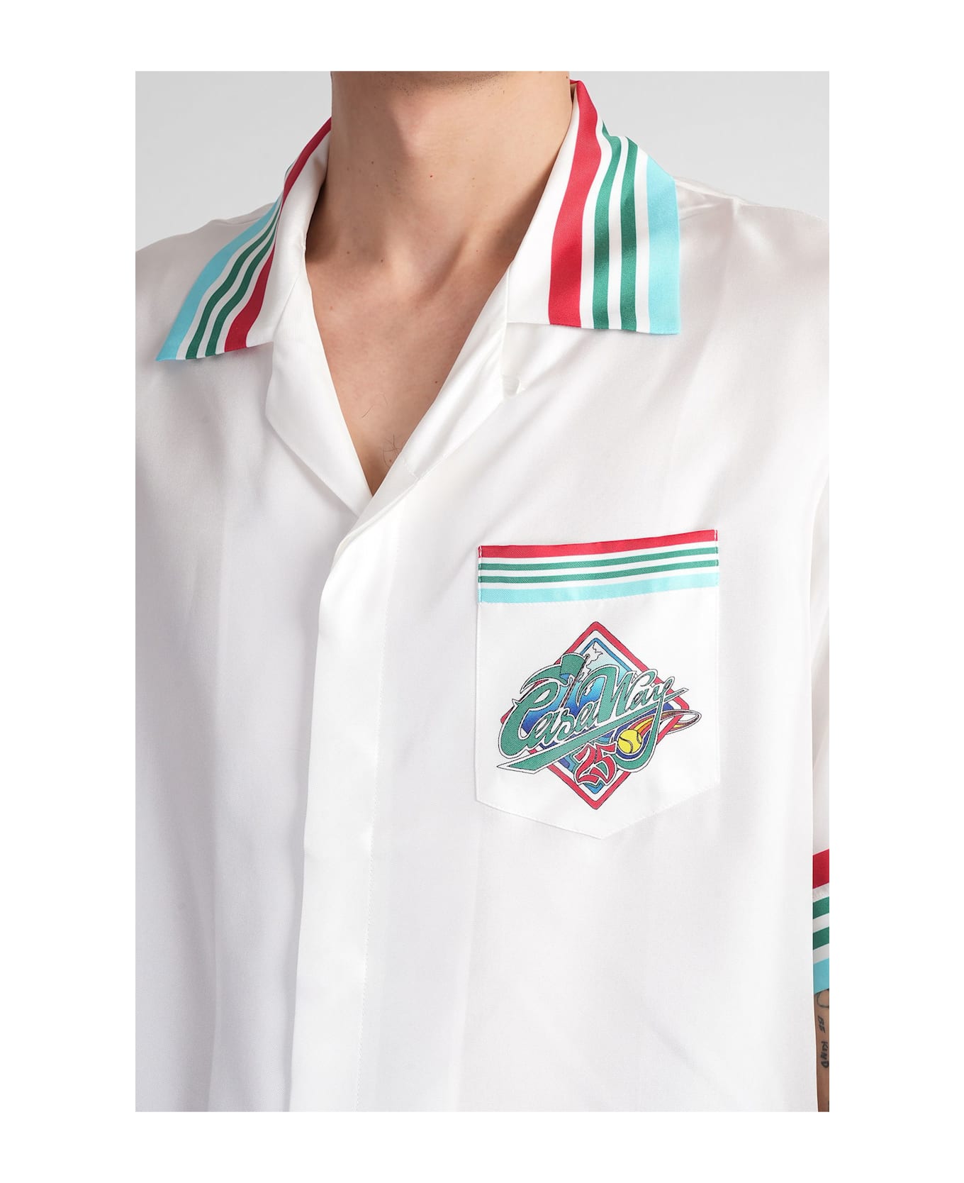 Casablanca Shirt In White Silk - white