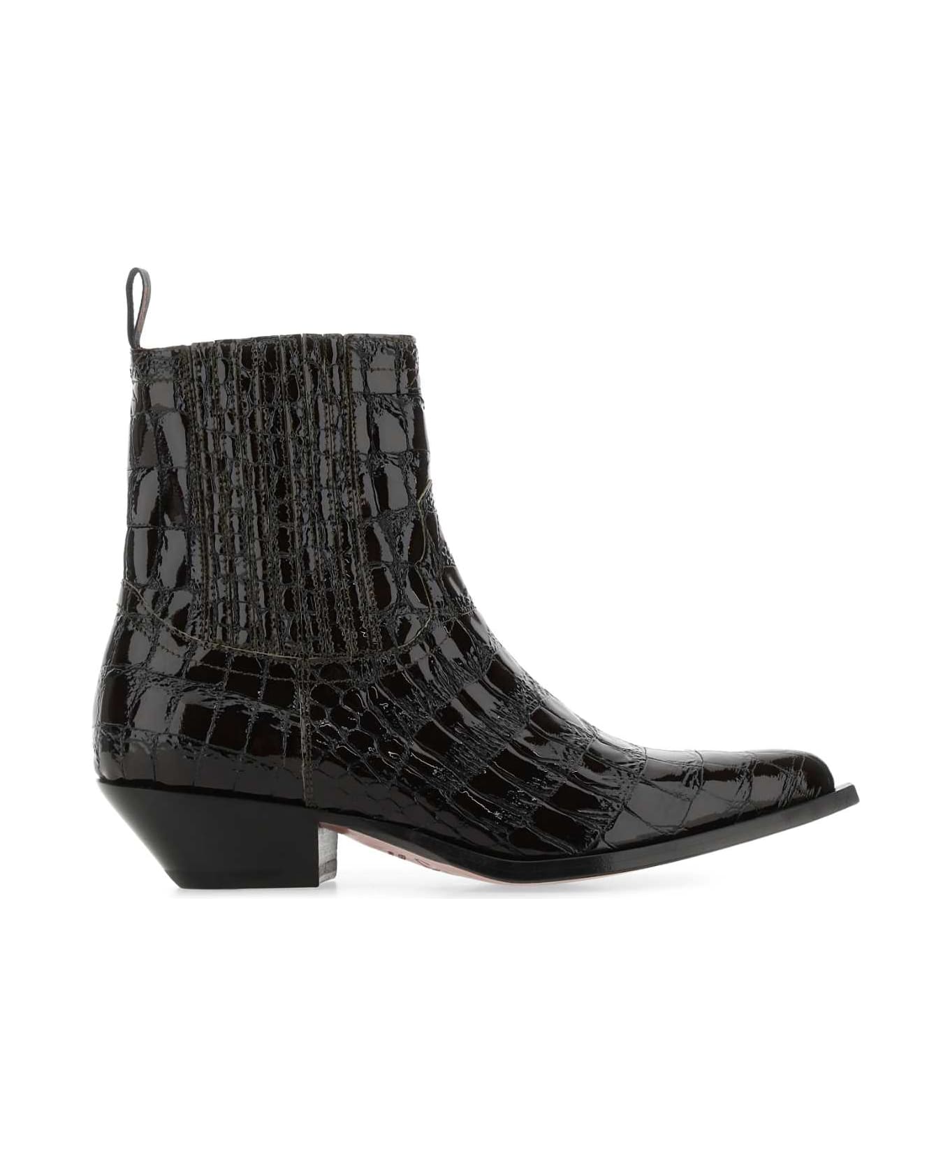 Sonora Black Leather Hidalgo Ankle Boots - BLACK ブーツ