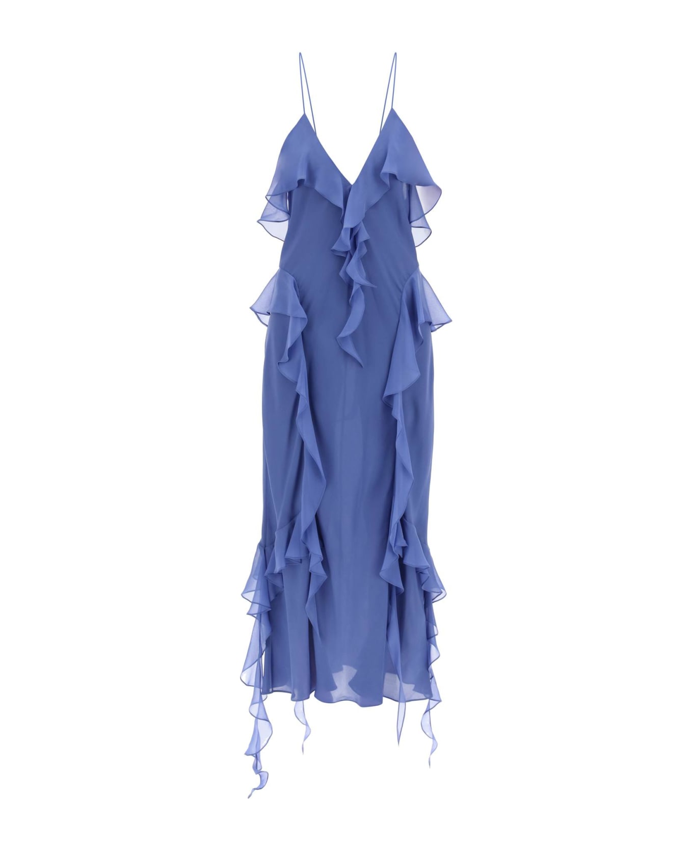 Khaite Pim Ruffled Dress - BLUE IRIS (Blue)