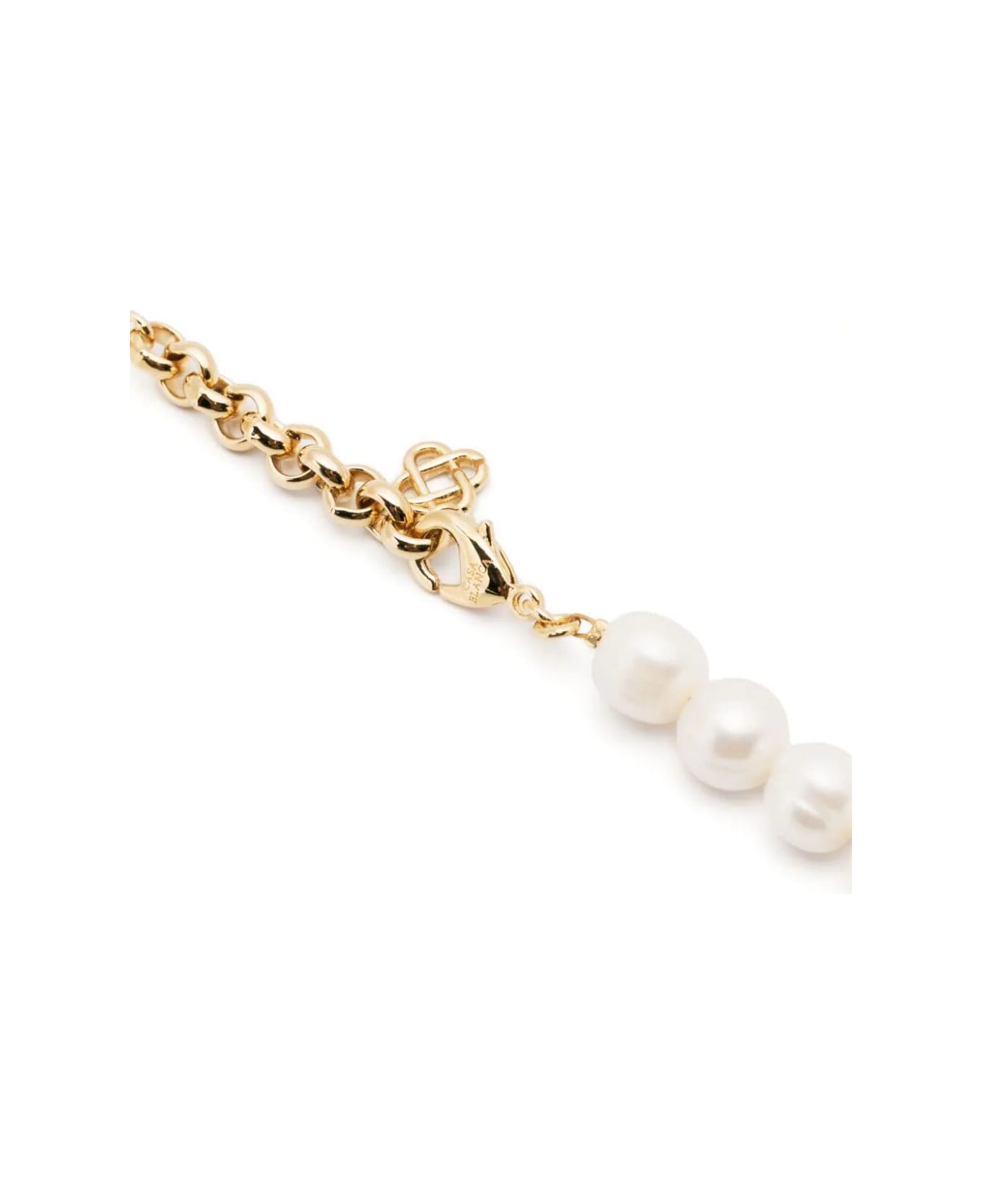 Casablanca Medium Pearl Logo Necklace - Gold Pearl