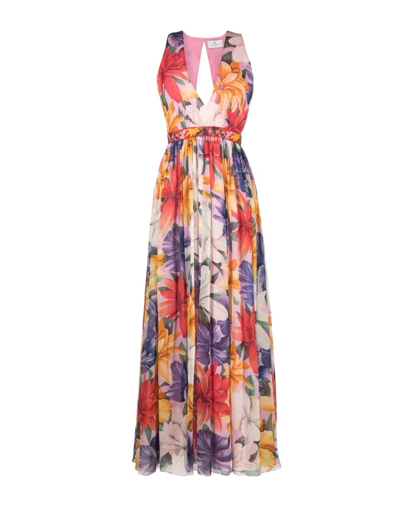 Etro Floral-print Silk Dress - Multicolor