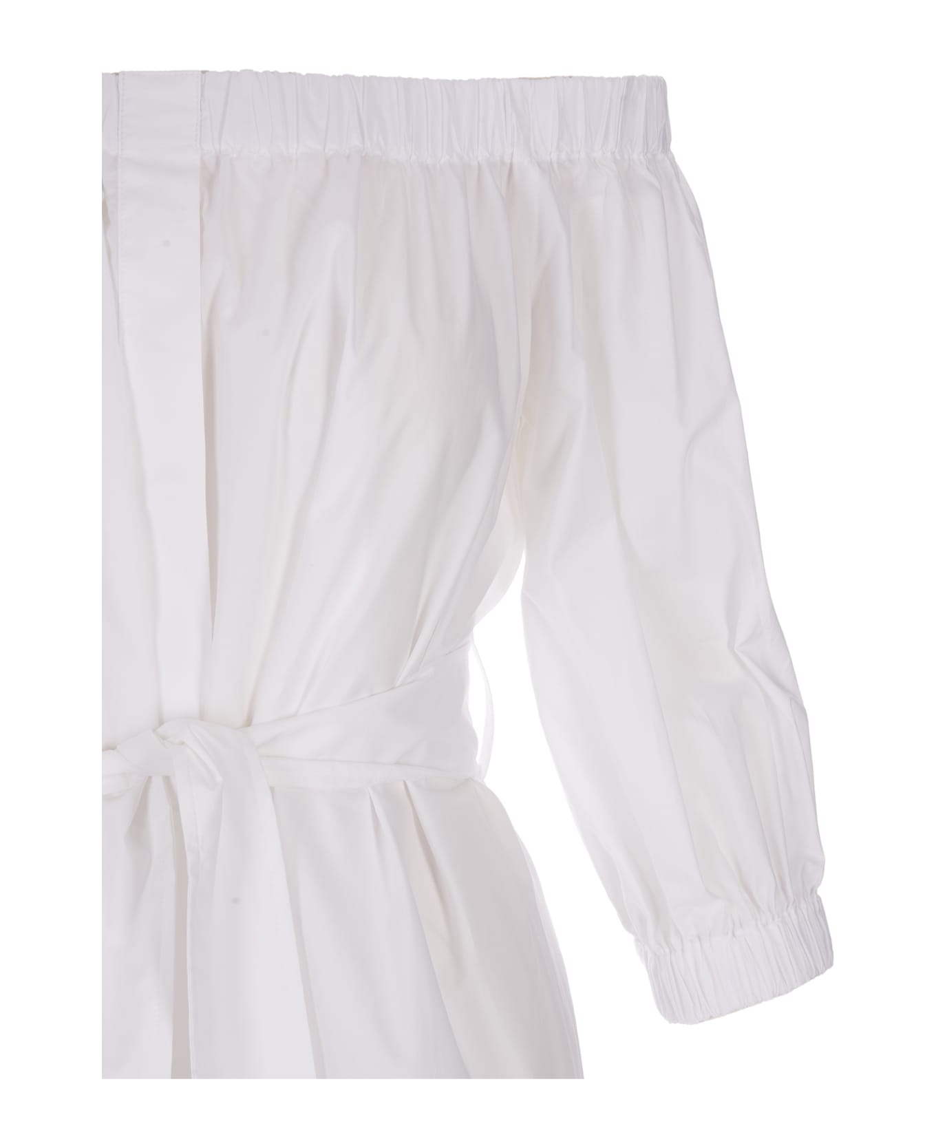 Parosh White Mini Dress With Puff Sleeves - Bianco