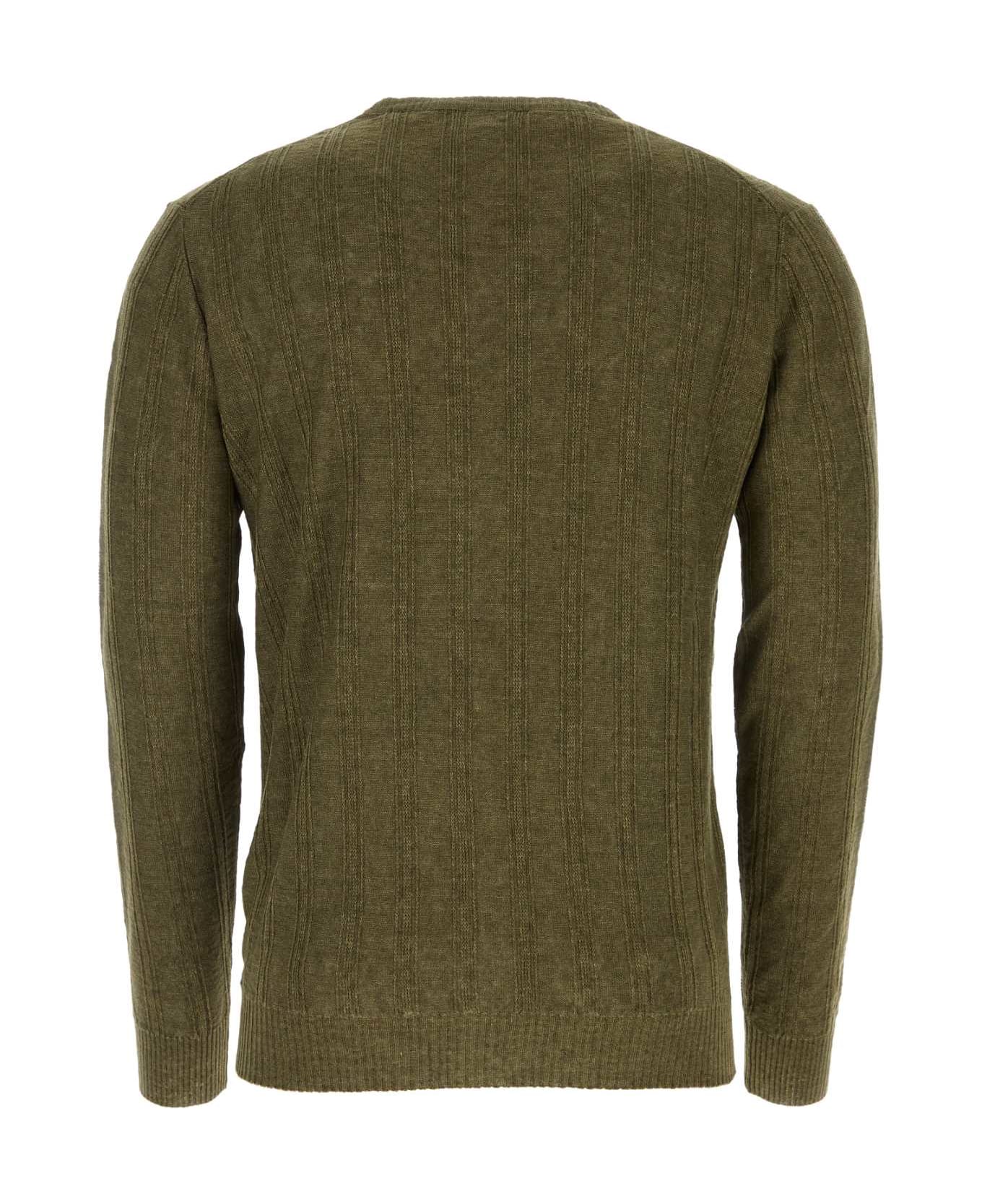 Aspesi Military Green Linen Sweater - 01260