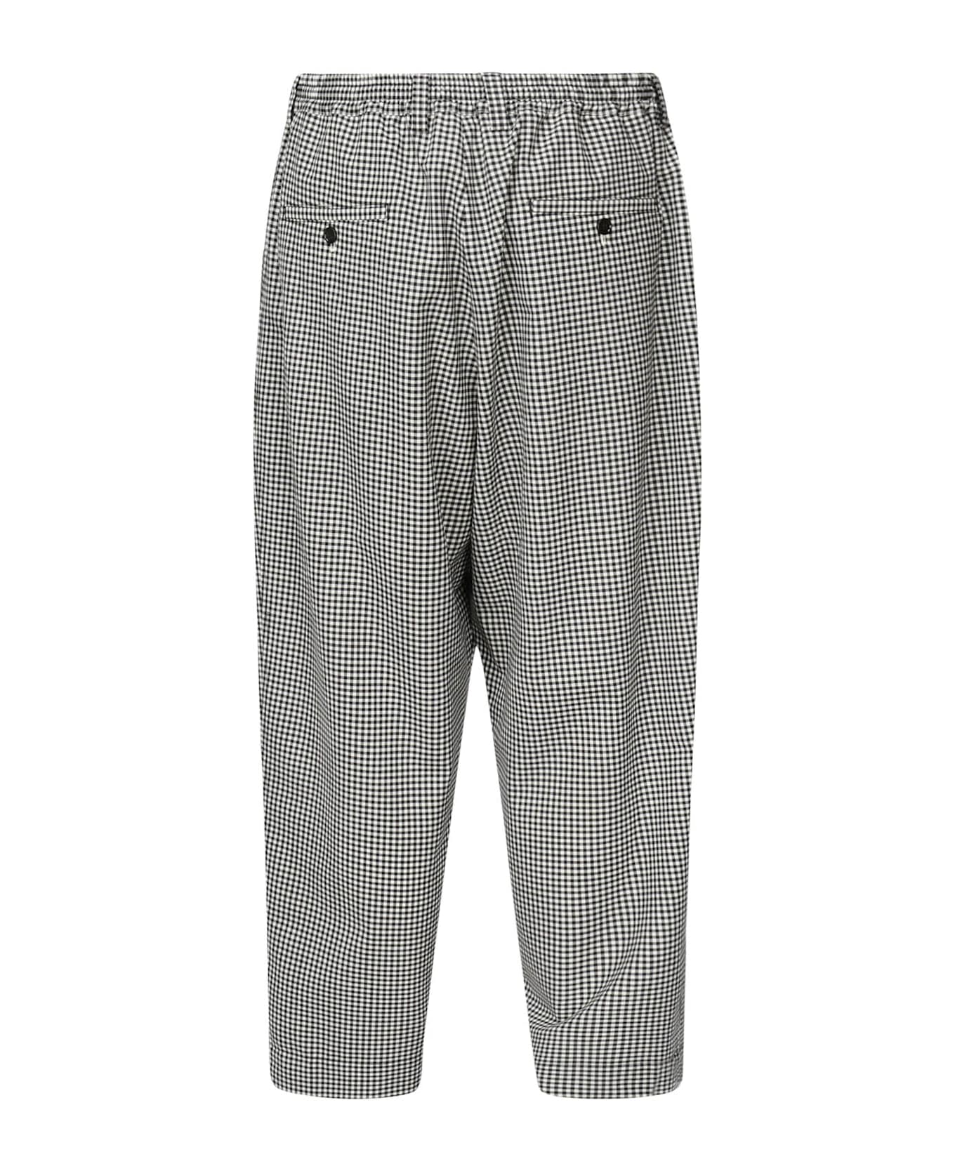 Marni Checked Wool Trousers - Black