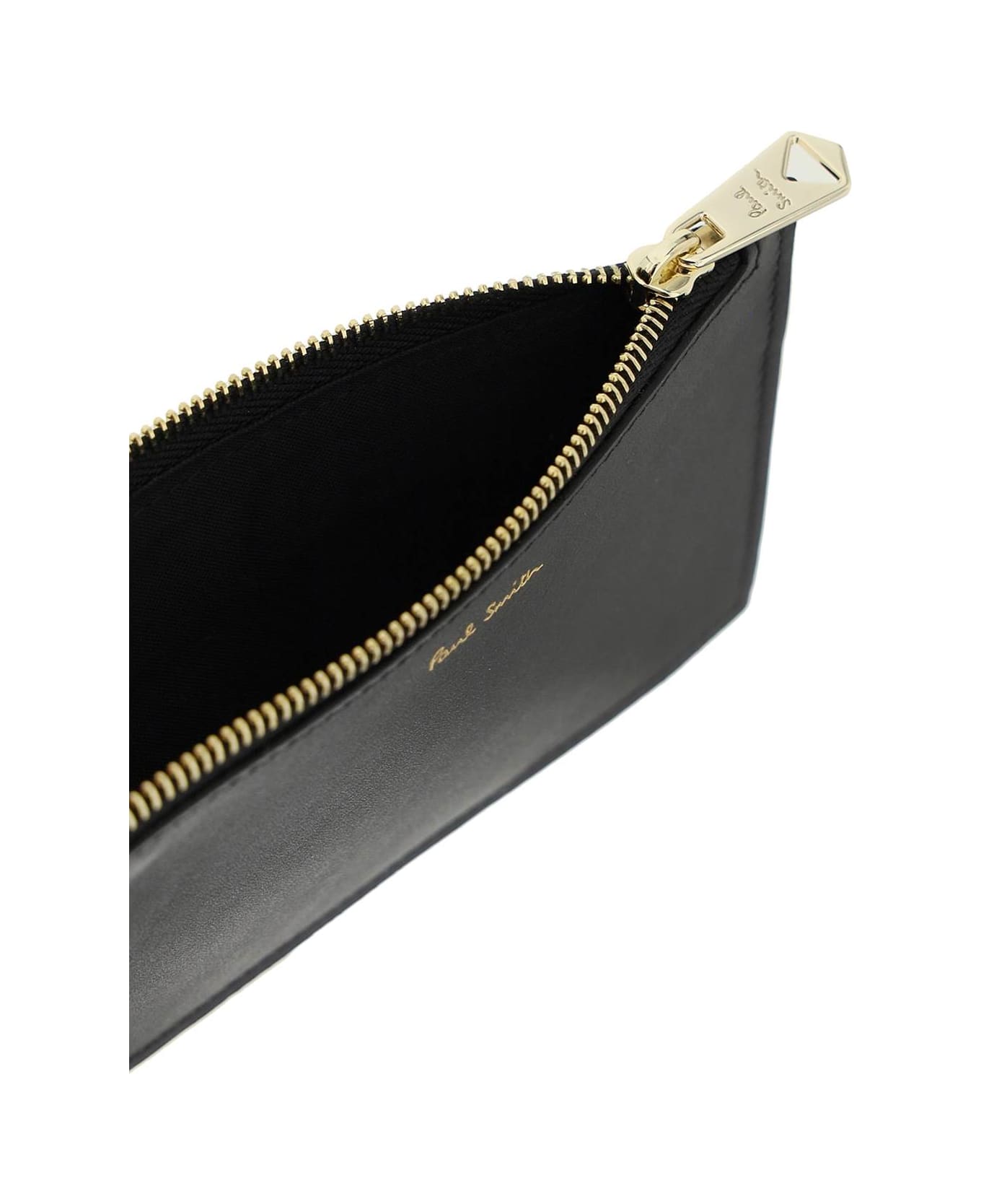 Paul Smith Signature Stripe Leather Card Holder - BLACK (Black)