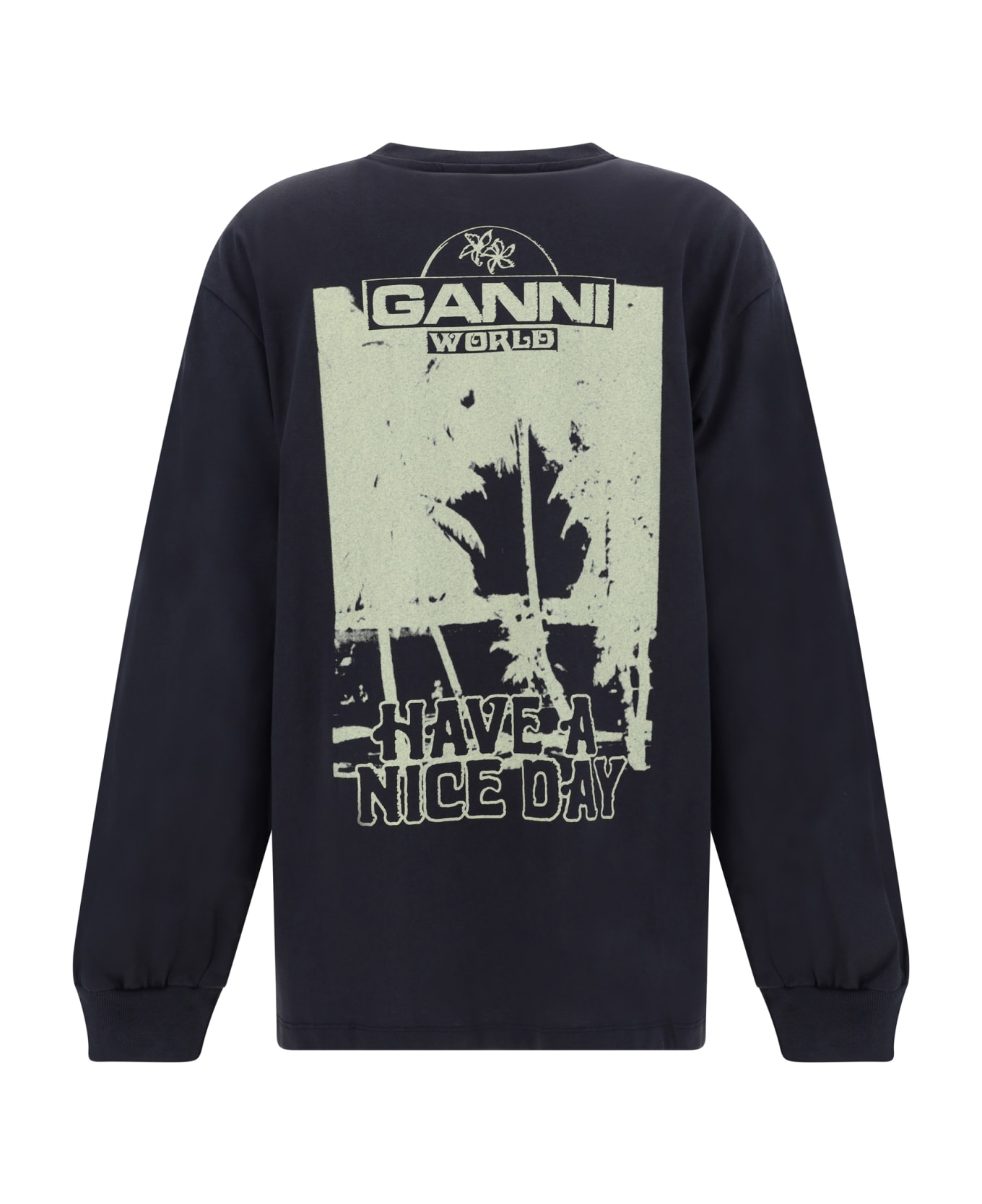 Ganni Long Sleeve Jersey - Phantom