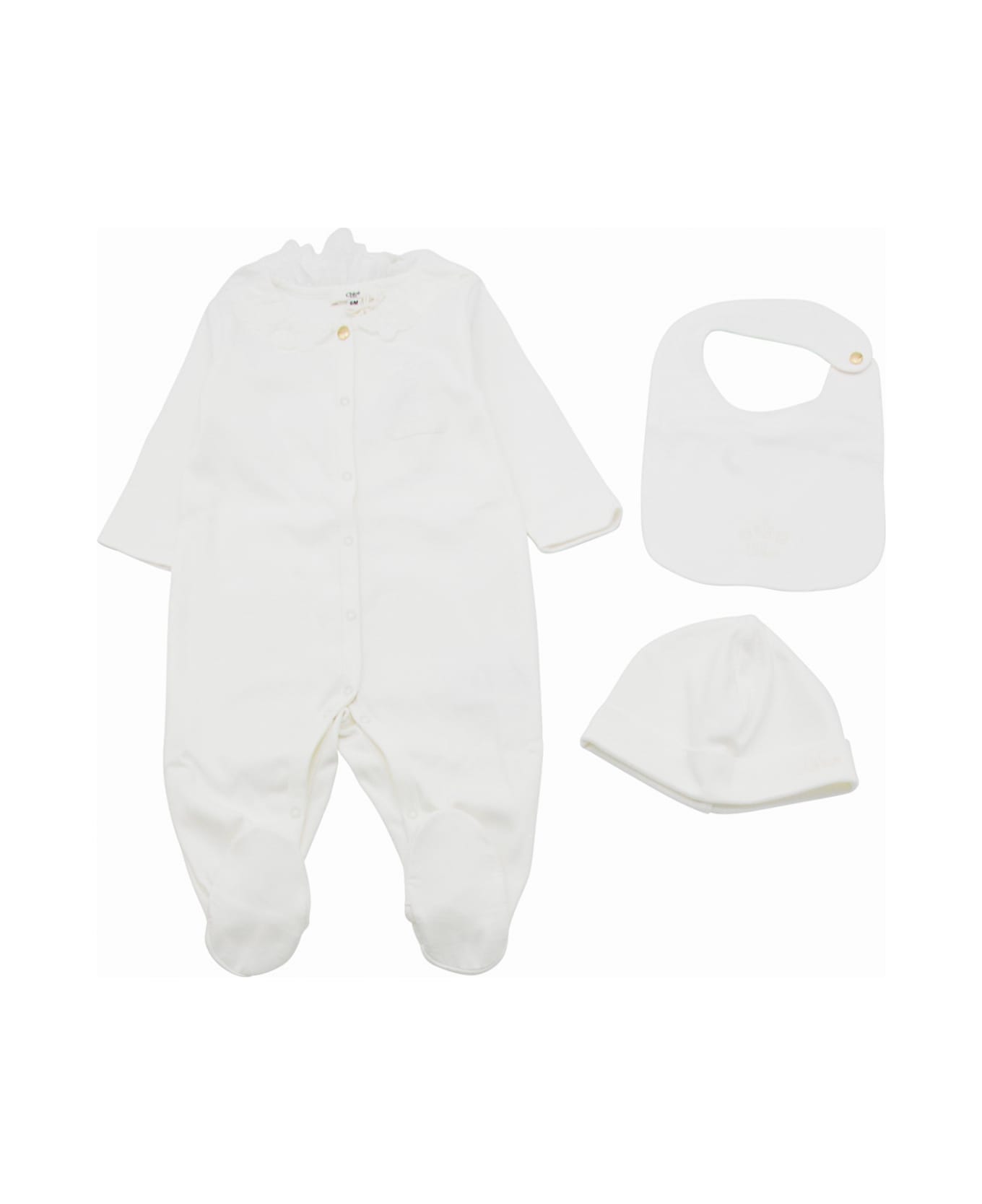 Chloé White Cotton Nursery Set - Bianco sporco