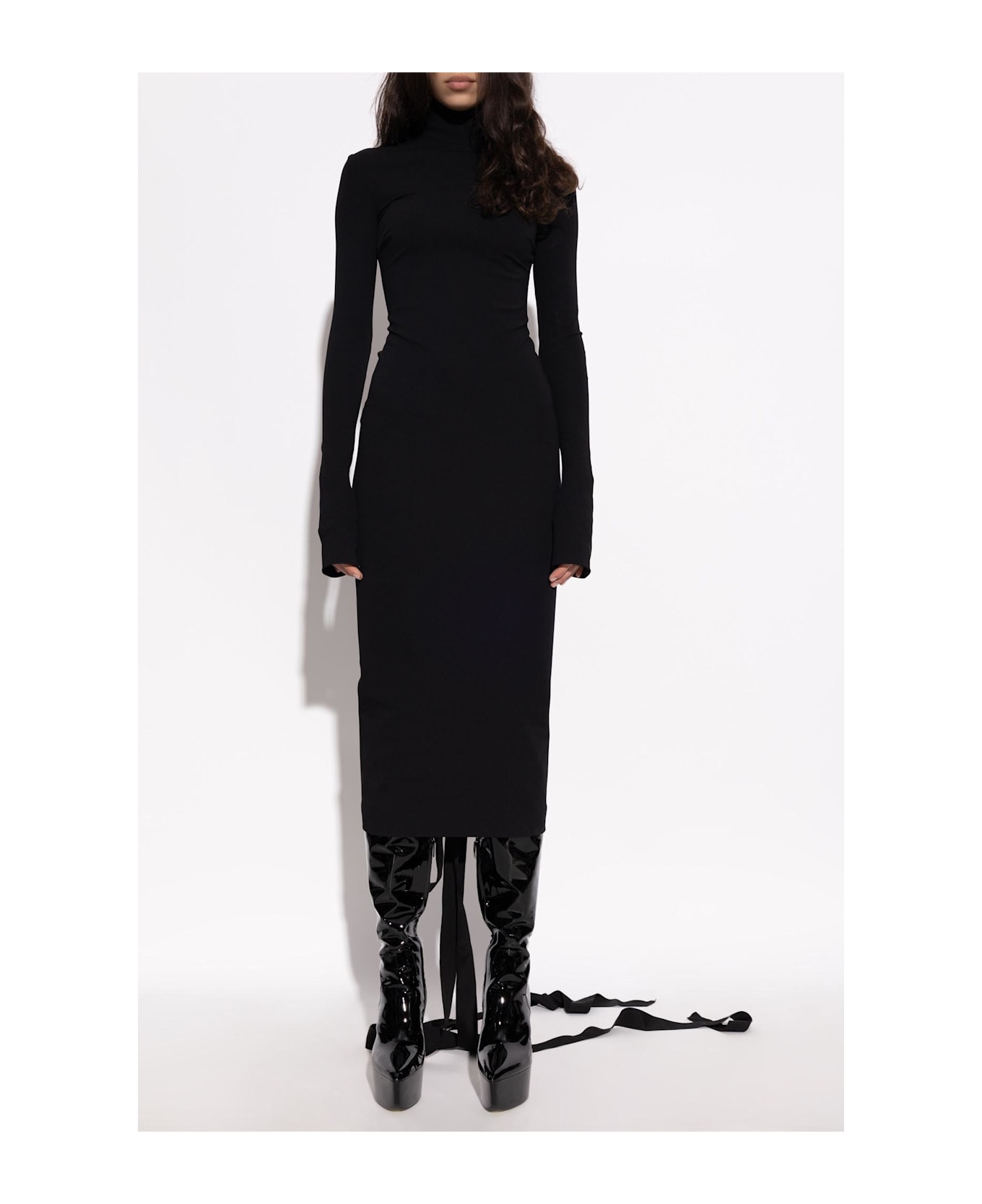 Balenciaga Dress With Stand-up Collar - Black