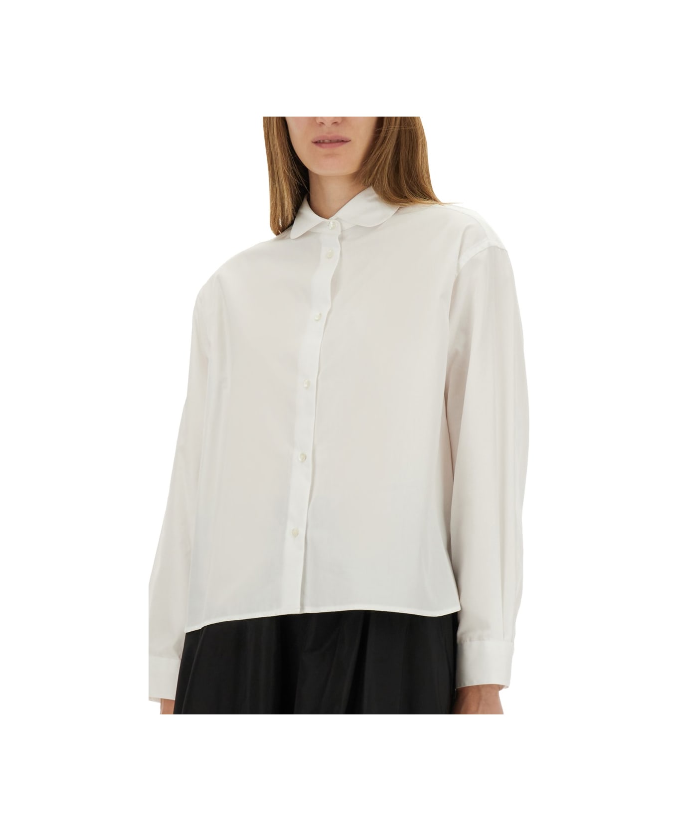 Aspesi Cotton Poplin Boxy Shirt - WHITE