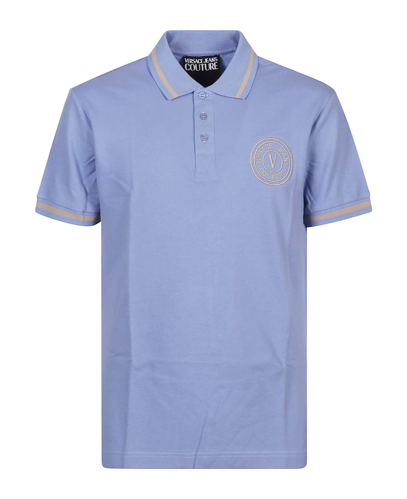 Versace Jeans Couture Short Sleeve Polo Shirt - Cerulean