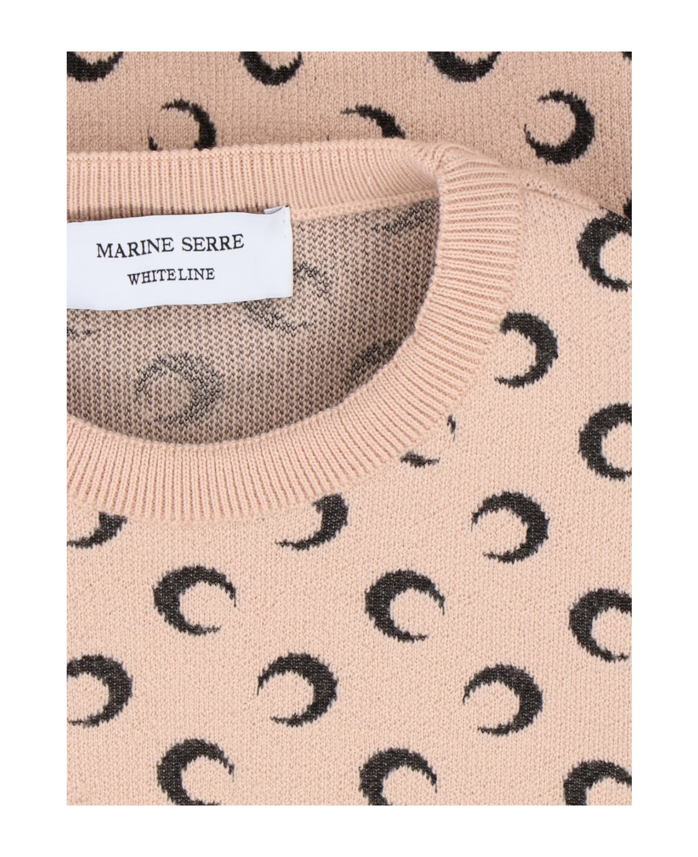 Marine Serre Moon Wool Crop Sweater - NUDE