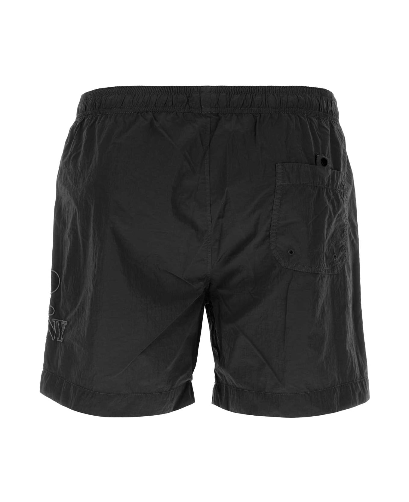 C.P. Company Black Nylon Swimming Shorts - Black