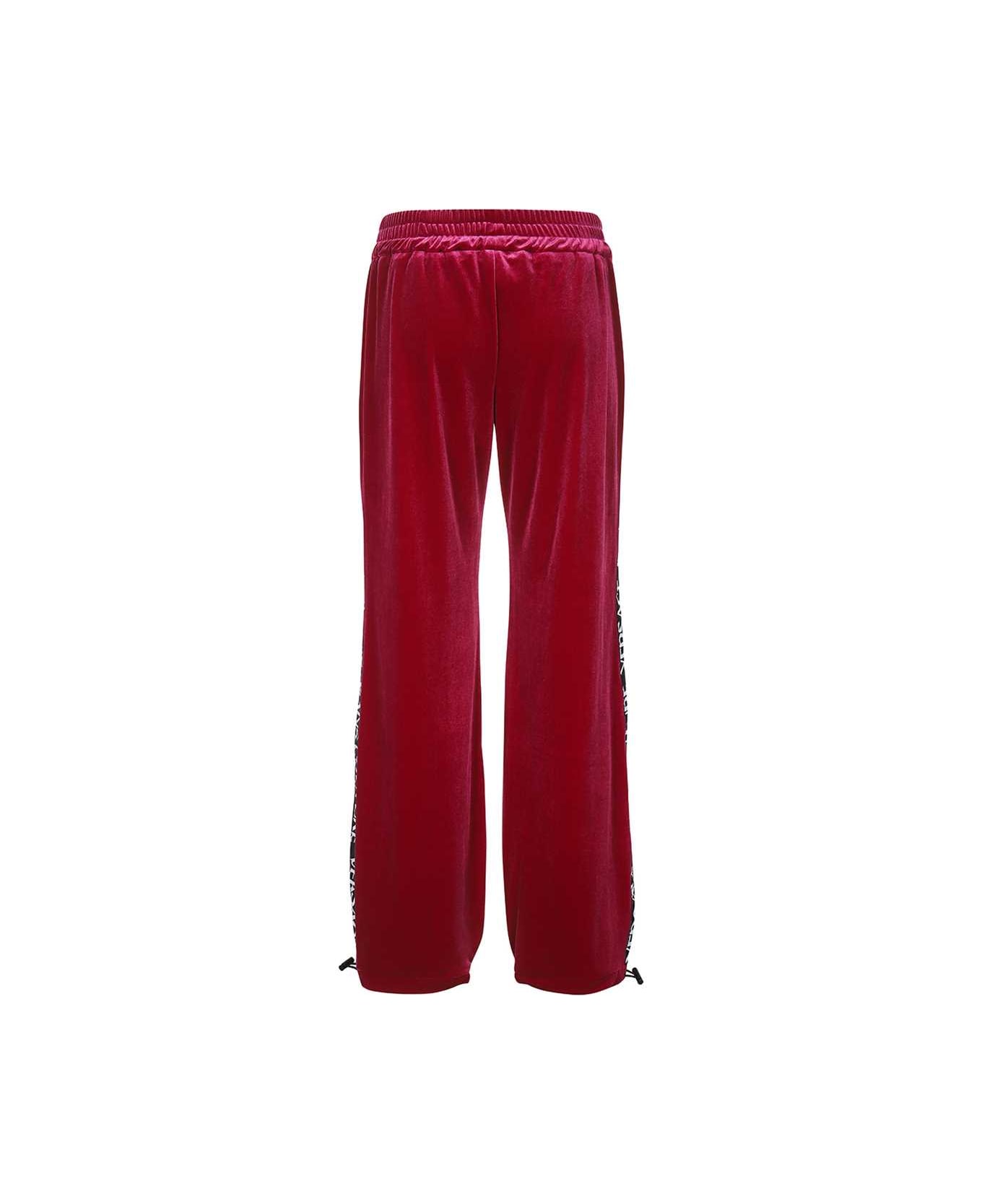 Versace Jeans Couture Velvet Trousers - Burgundy