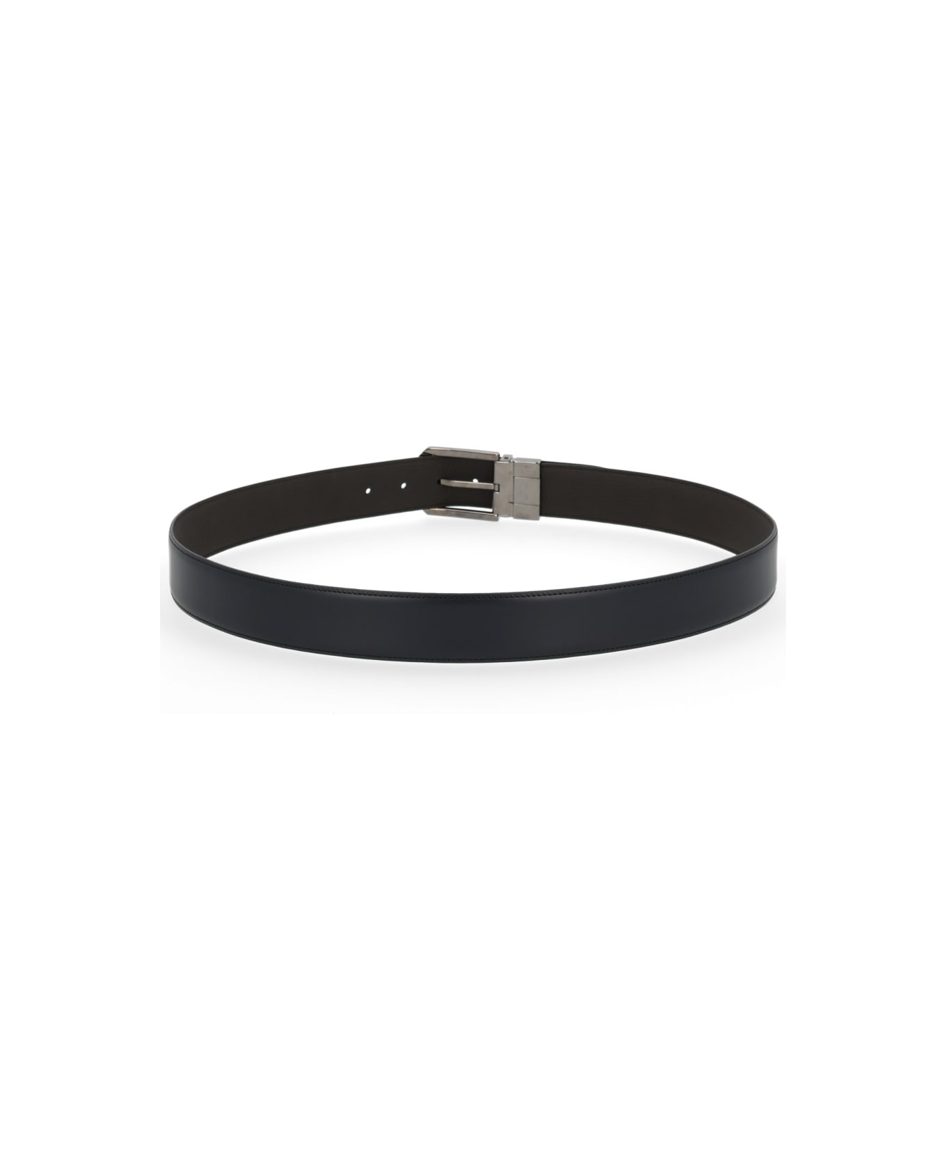Zegna Reversible Leather Belt - BLACK