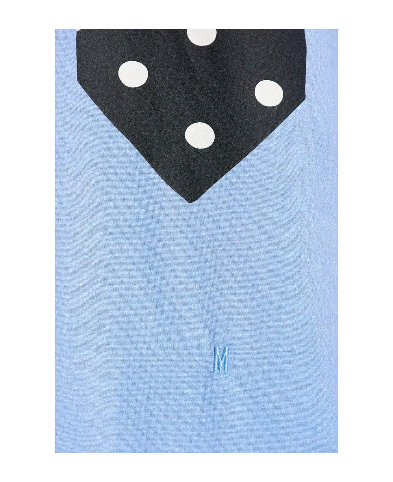 Moschino Tie-printed Curved Hem Shirt - BABY BLUE