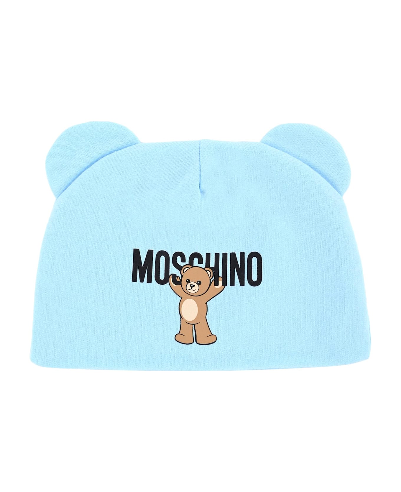 Moschino Light Blue Hat For Baby Boy With Teddy Bear - Light Blue