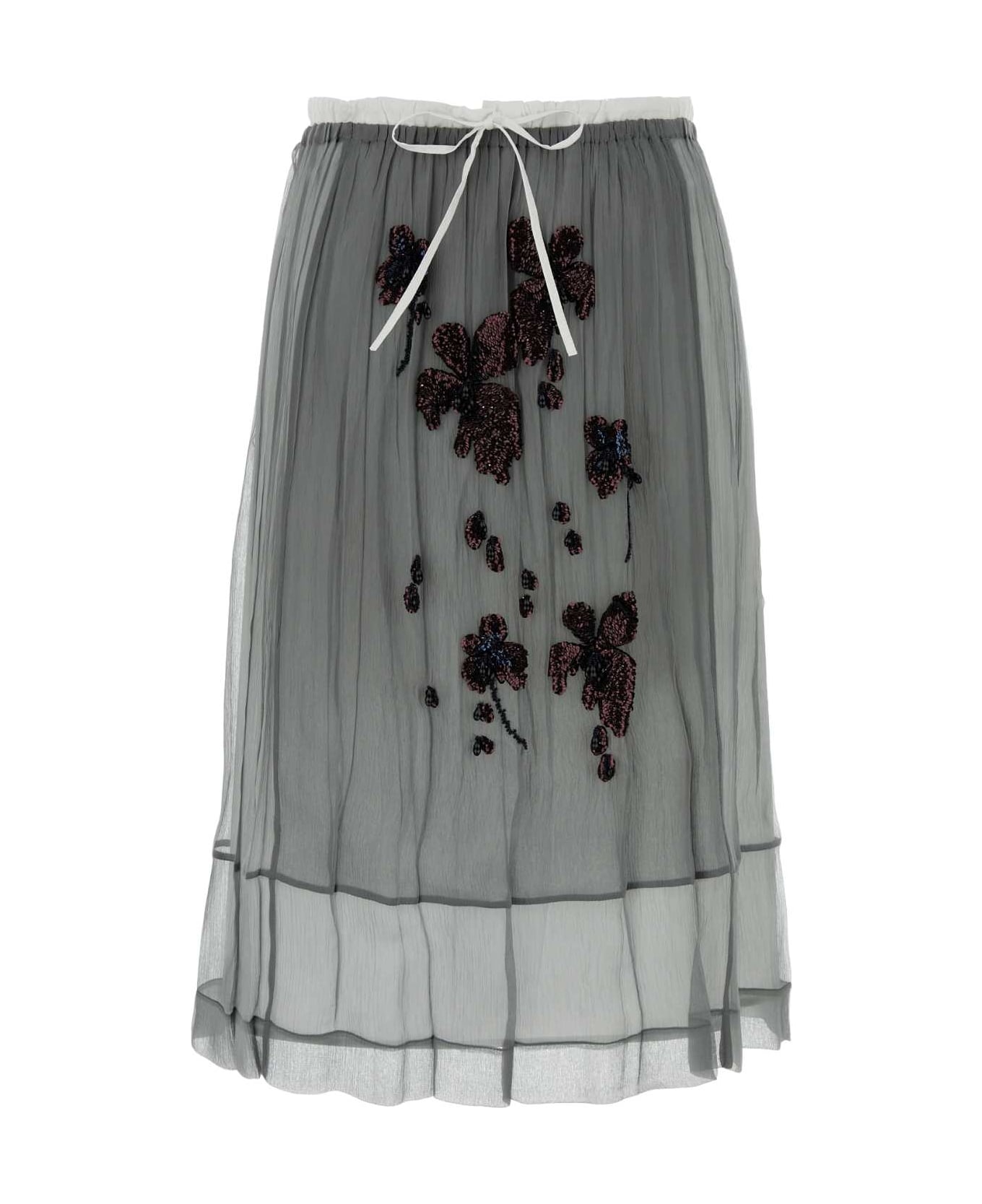Prada Grey Chiffon Skirt - ALLUMINIO