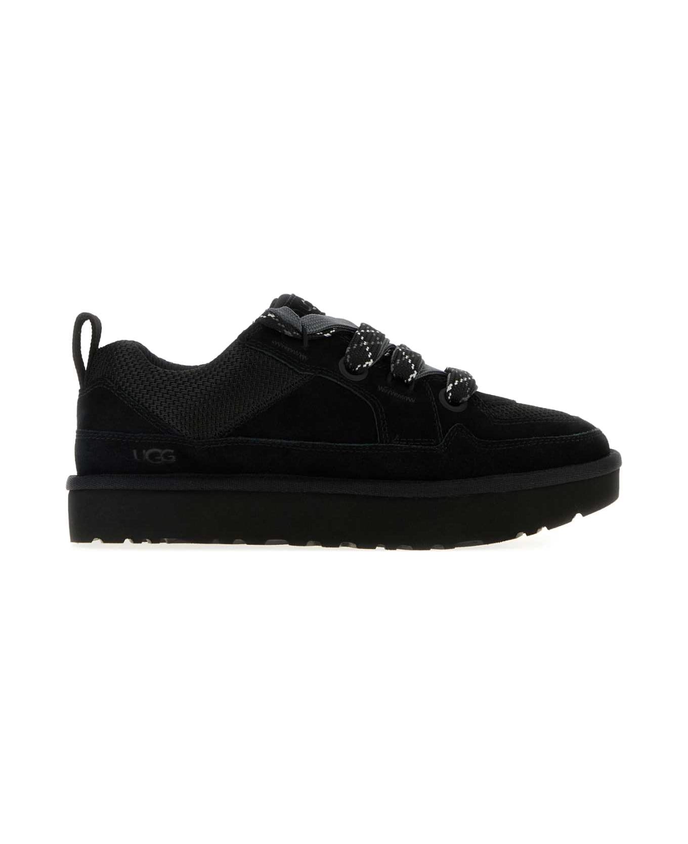 UGG Black Suede And Mesh Lowmel Sneakers - Black