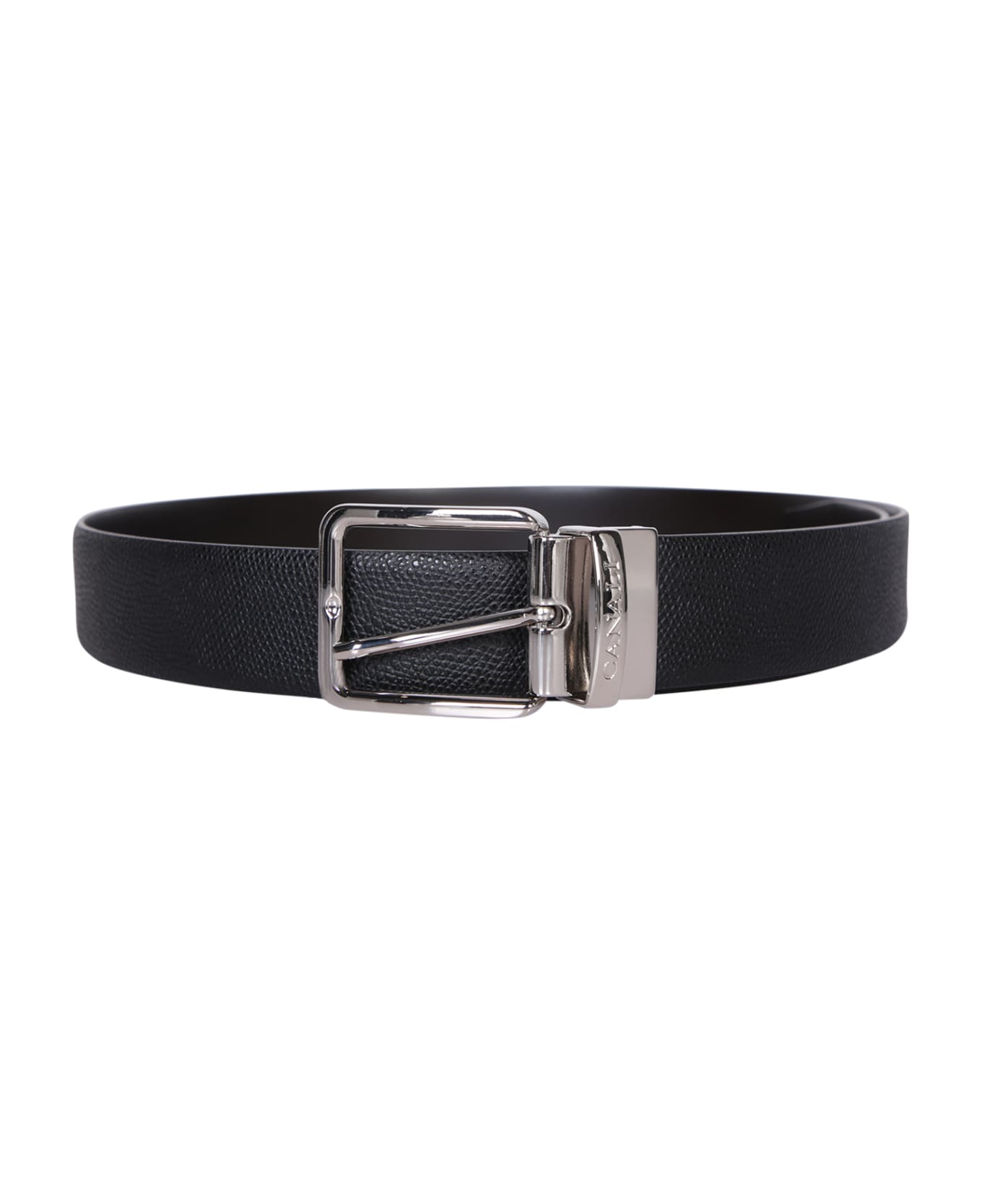 Canali Belt With Grained Texture By Canali. Perfect Combination Of Functionality And Elegance - Black