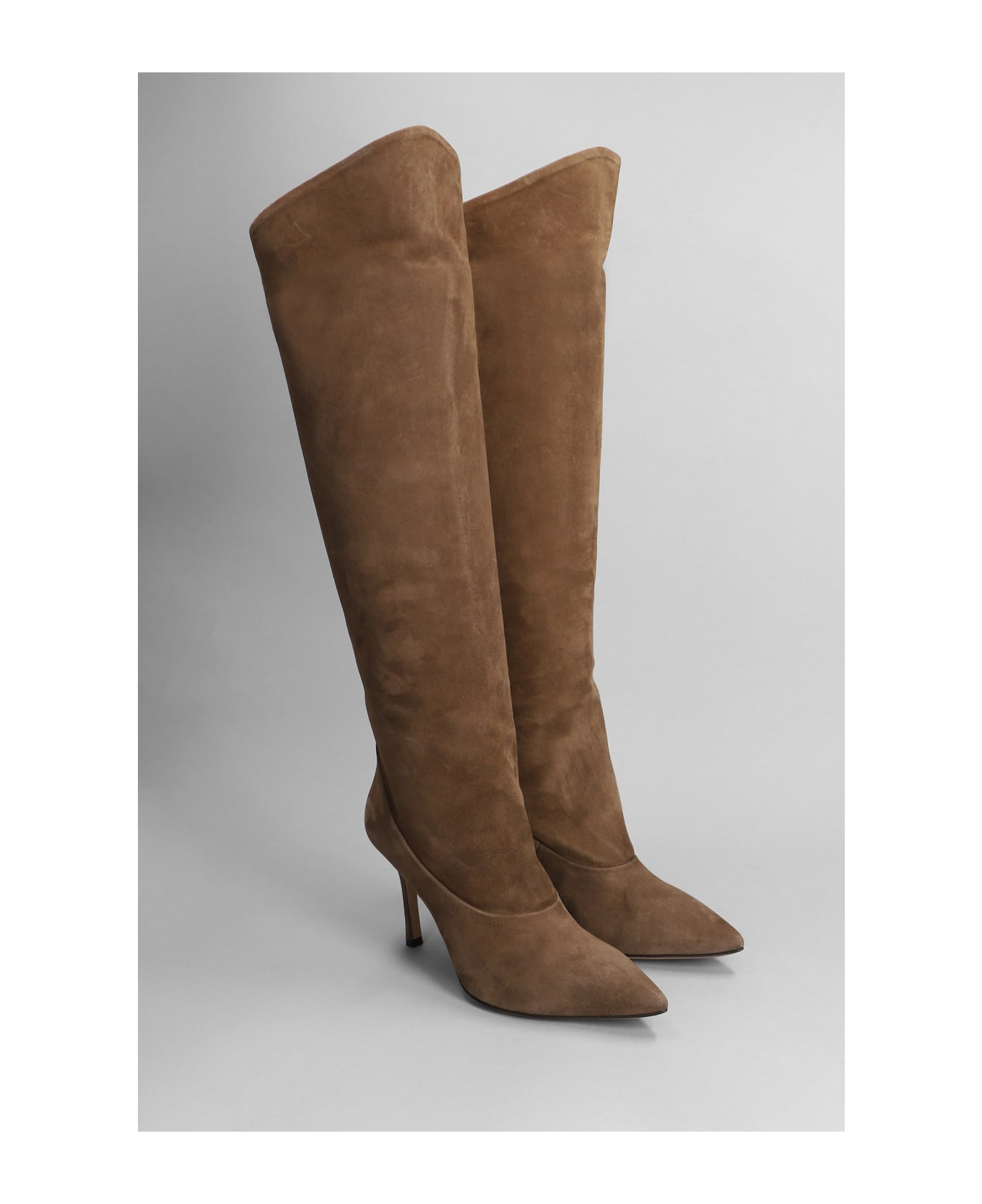 The Seller High Heels Boots In Leather Color Suede - leather color