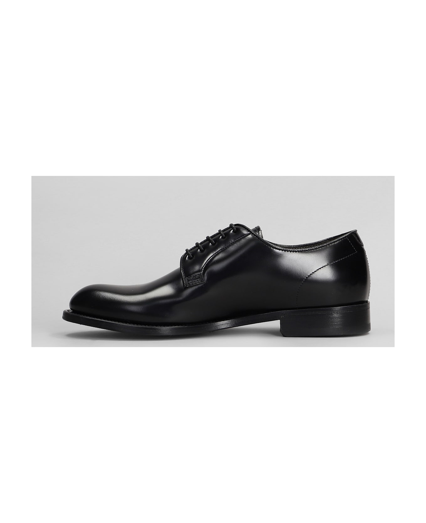 Green George Lace Up Shoes In Black Leather - black