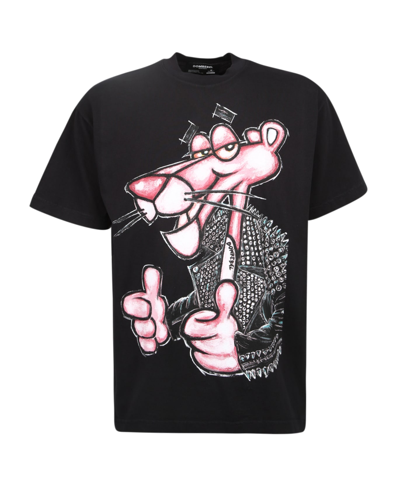 Dom Rebel Pink Panther Print T-shirt - Black