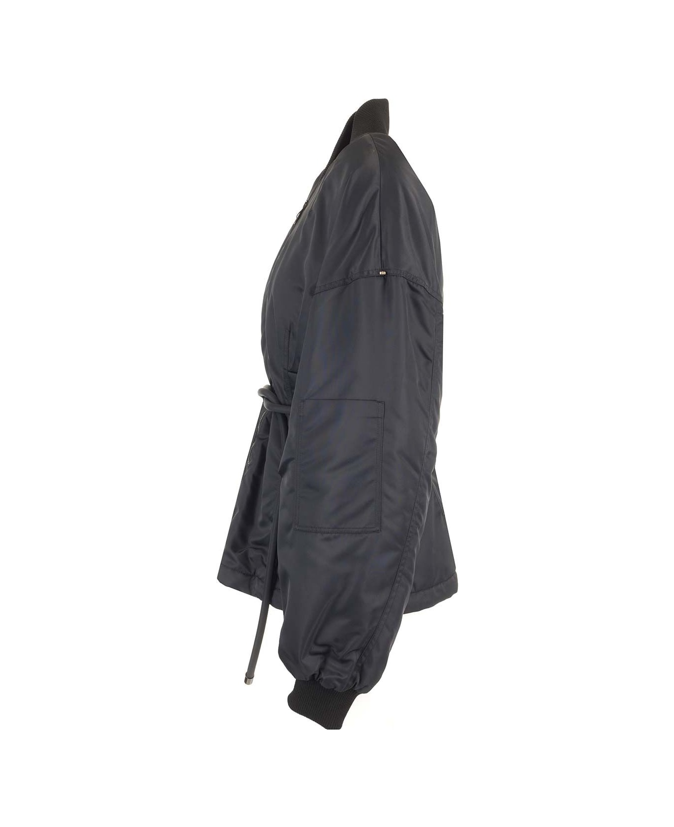 SportMax Zebu Hourglass Pufer Jacker Eco Leather Belt - BLUE