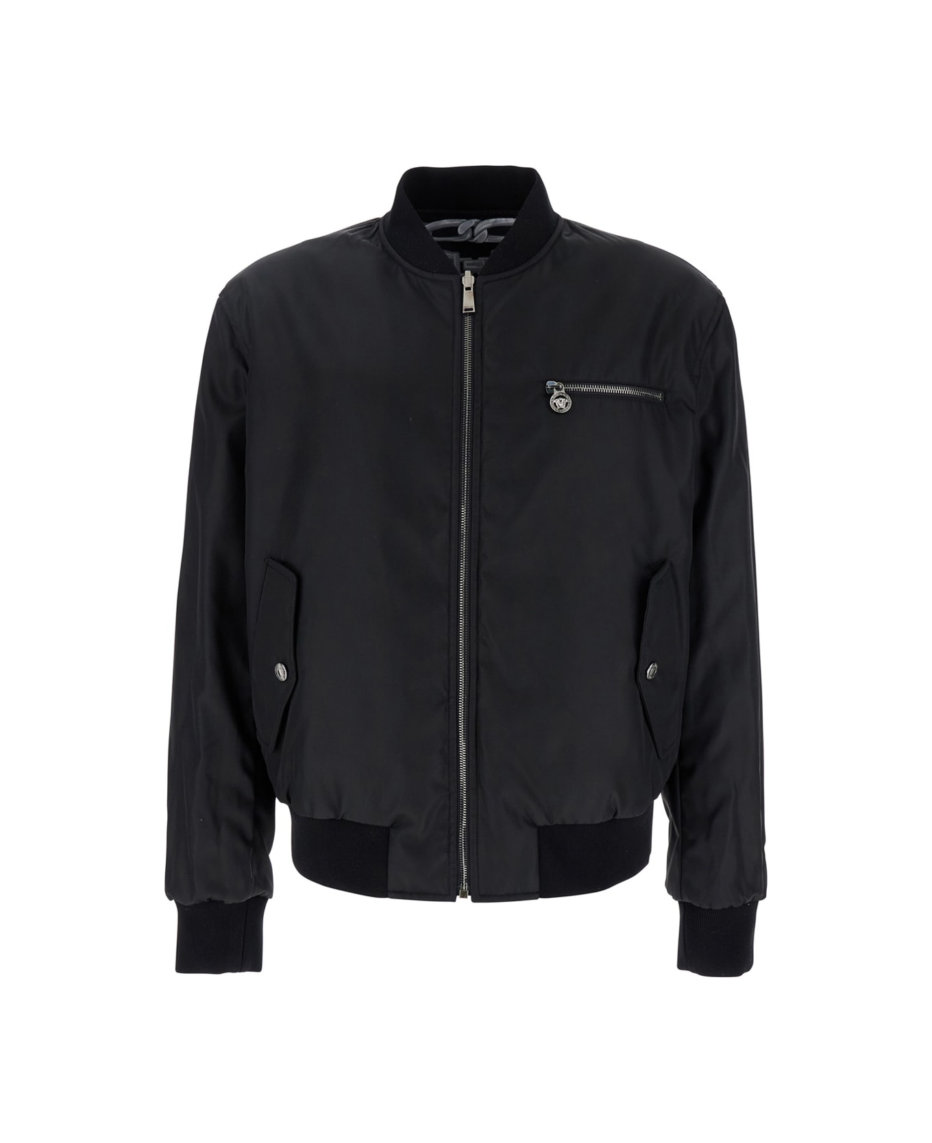 Versace Reversible Jacket - Black+silver