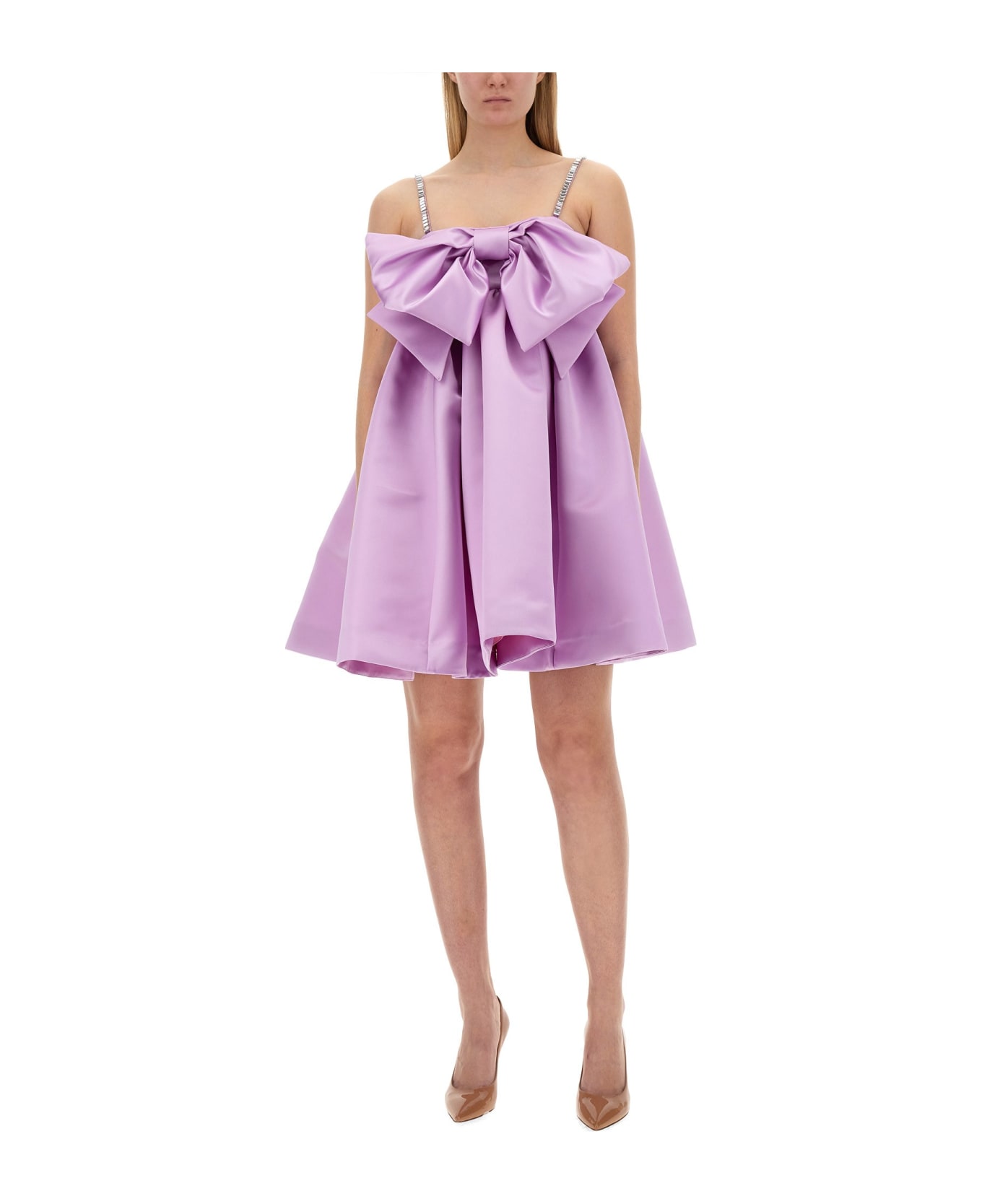 Nina Ricci Dress With Maxi Bow - Lila ワンピース＆ドレス