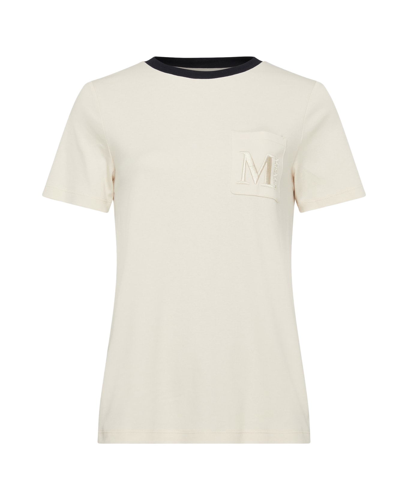 Elisabetta Franchi Cotton T-Shirt with Applied Monogram